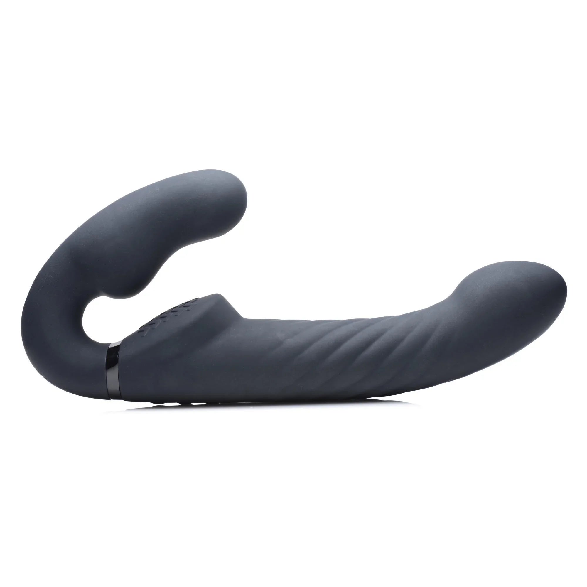 Strap U 10X Swirl Ergo-Fit Inflatable & Vibrating Strapless Strap-On -Black - Buy At Luxury Toy X - Free 3-Day Shipping