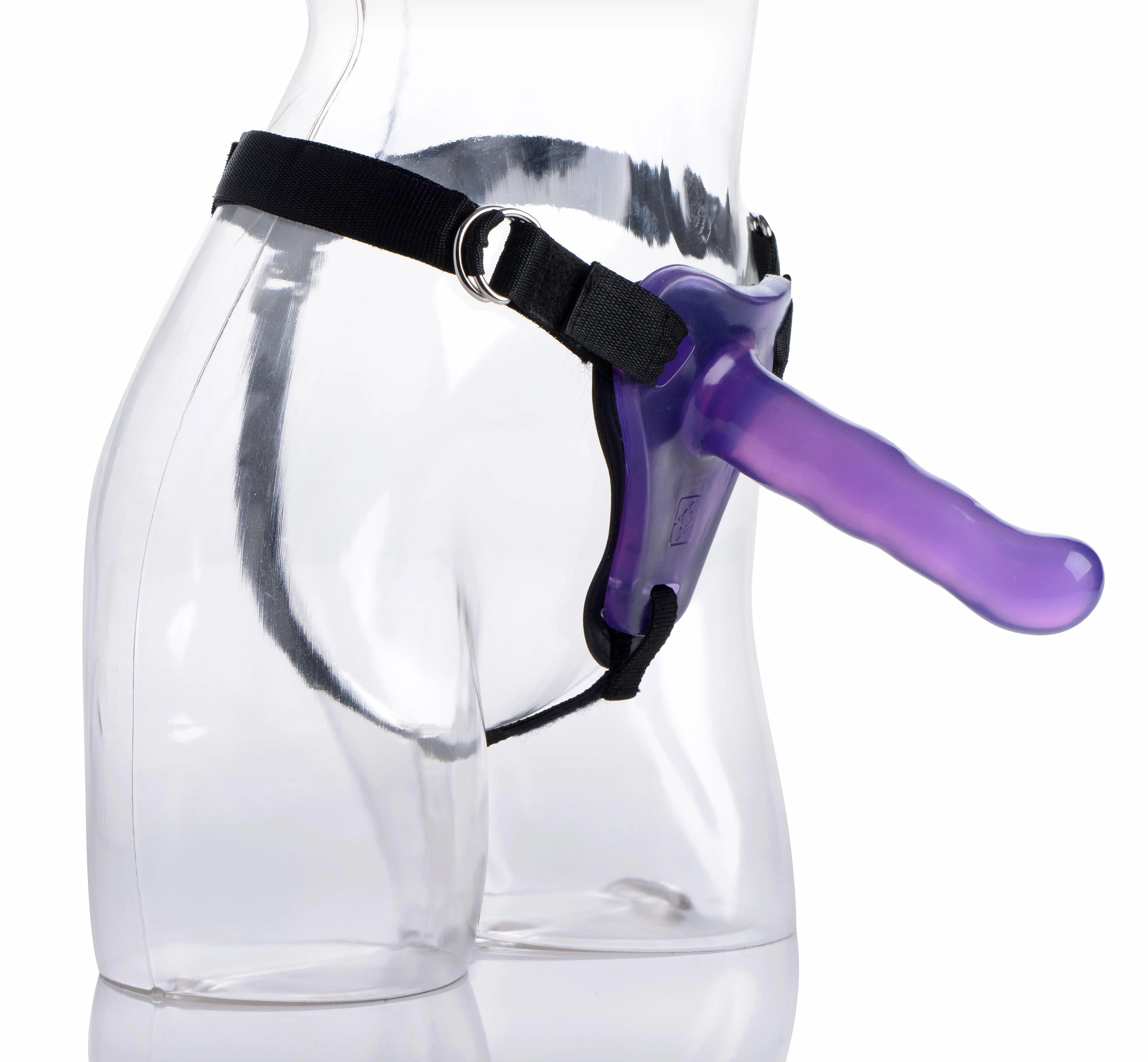 Strap U Comfort Ride Black Strap On Harness with Purple 7in Dildo - Buy At Luxury Toy X - Free 3-Day Shipping
