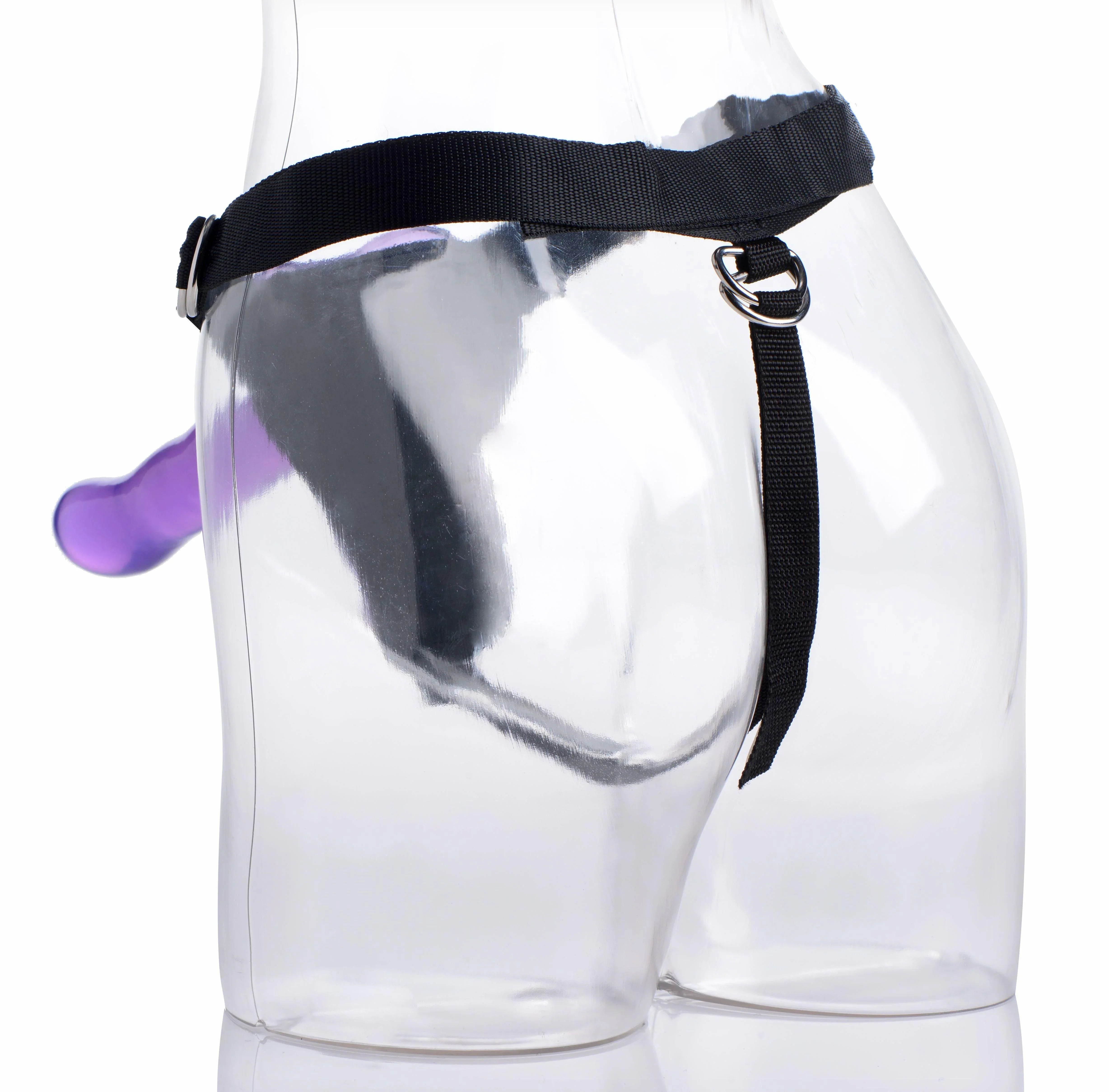 Strap U Comfort Ride Black Strap On Harness with Purple 7in Dildo - Buy At Luxury Toy X - Free 3-Day Shipping