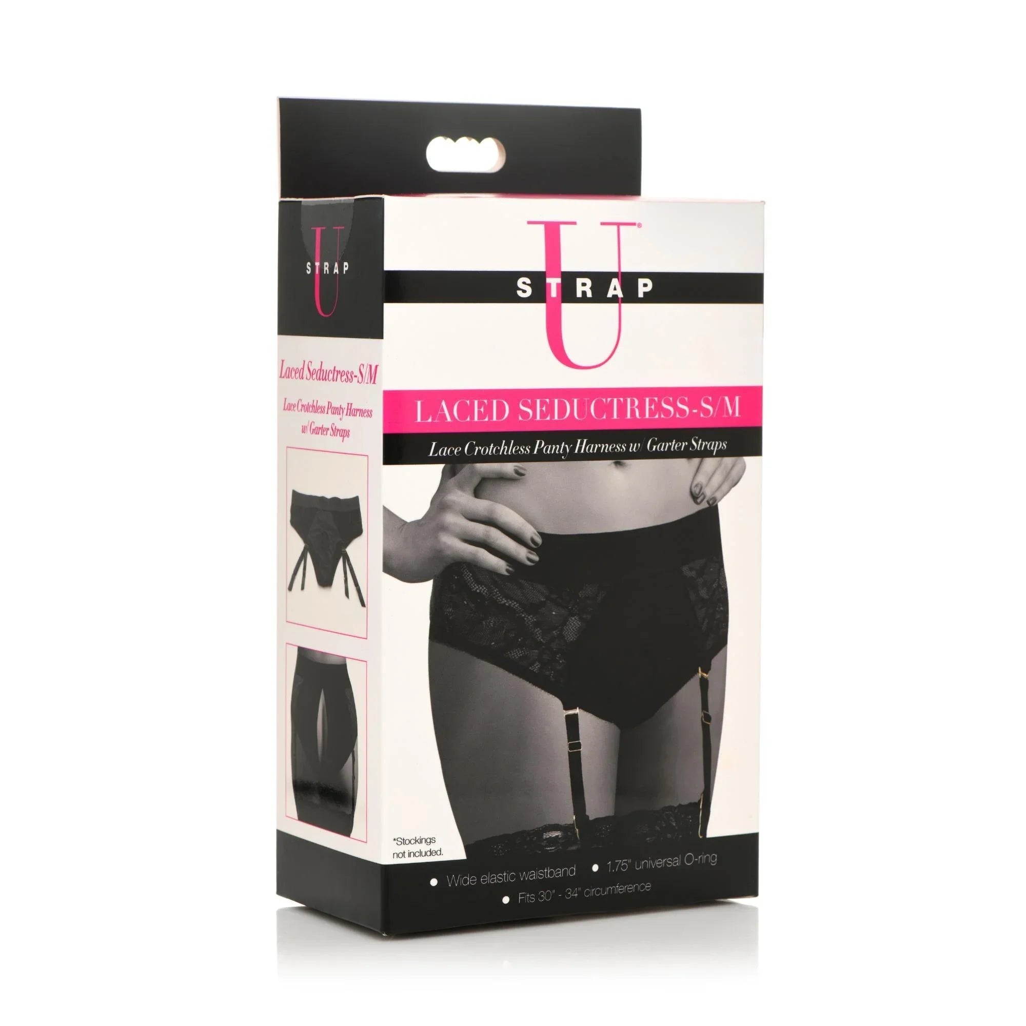 Strap U Laced Seductress Lace Crotchless Panty Harness with Garter Straps - Buy At Luxury Toy X - Free 3-Day Shipping