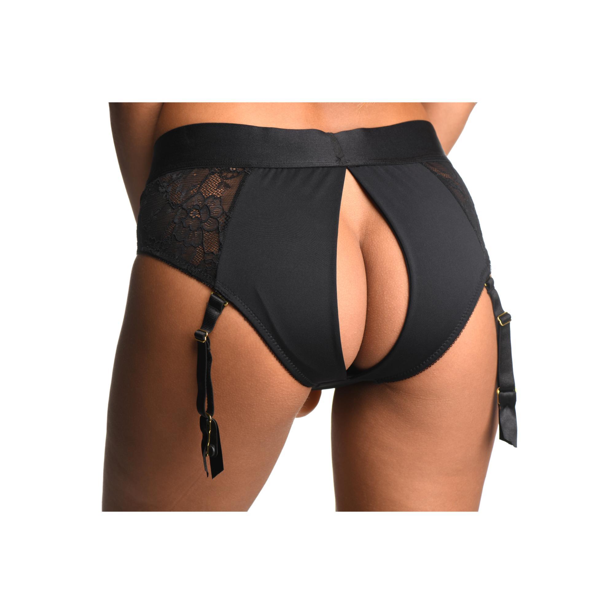 Strap U Laced Seductress Lace Crotchless Panty Harness with Garter Straps - Buy At Luxury Toy X - Free 3-Day Shipping