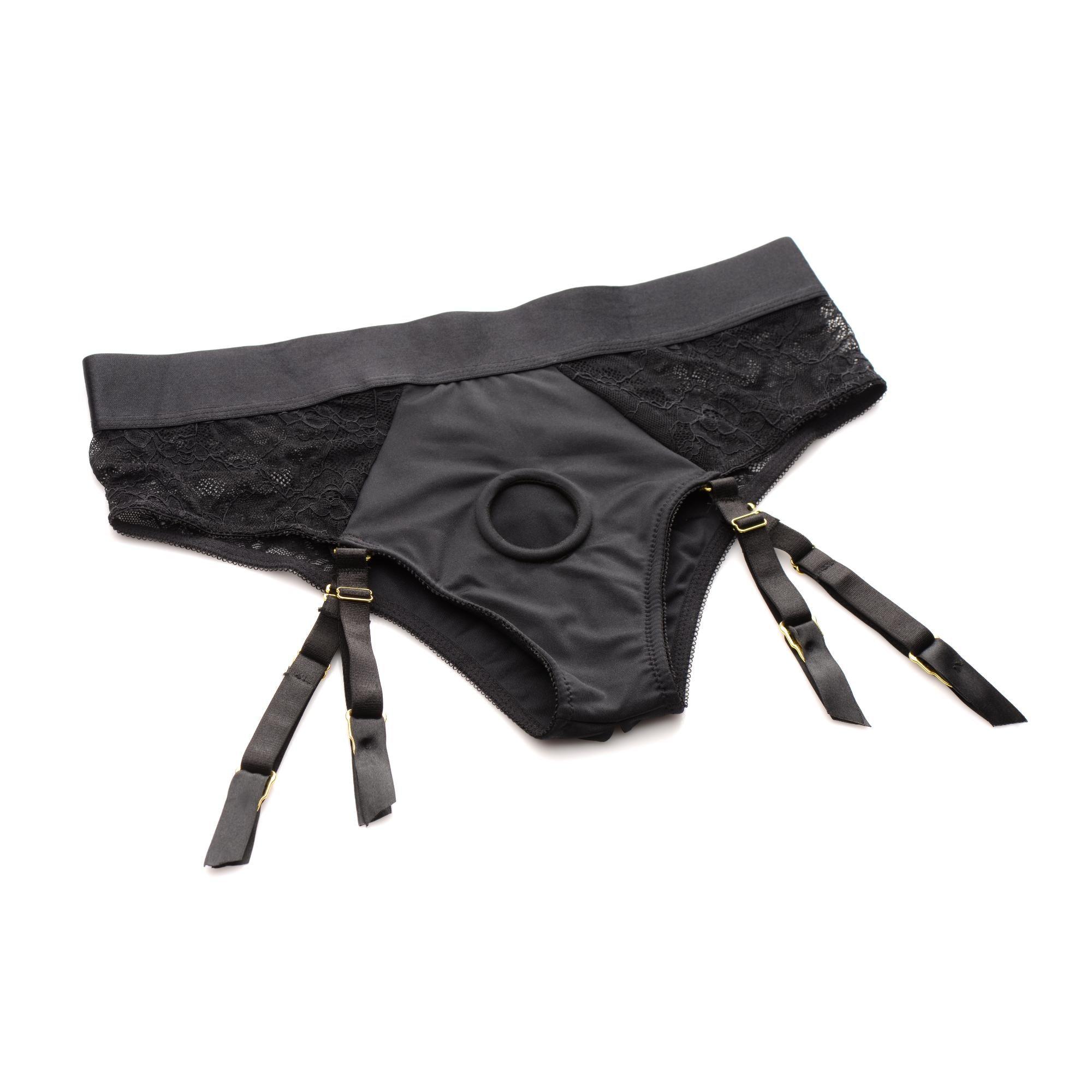 Strap U Laced Seductress Lace Crotchless Panty Harness with Garter Straps - Buy At Luxury Toy X - Free 3-Day Shipping