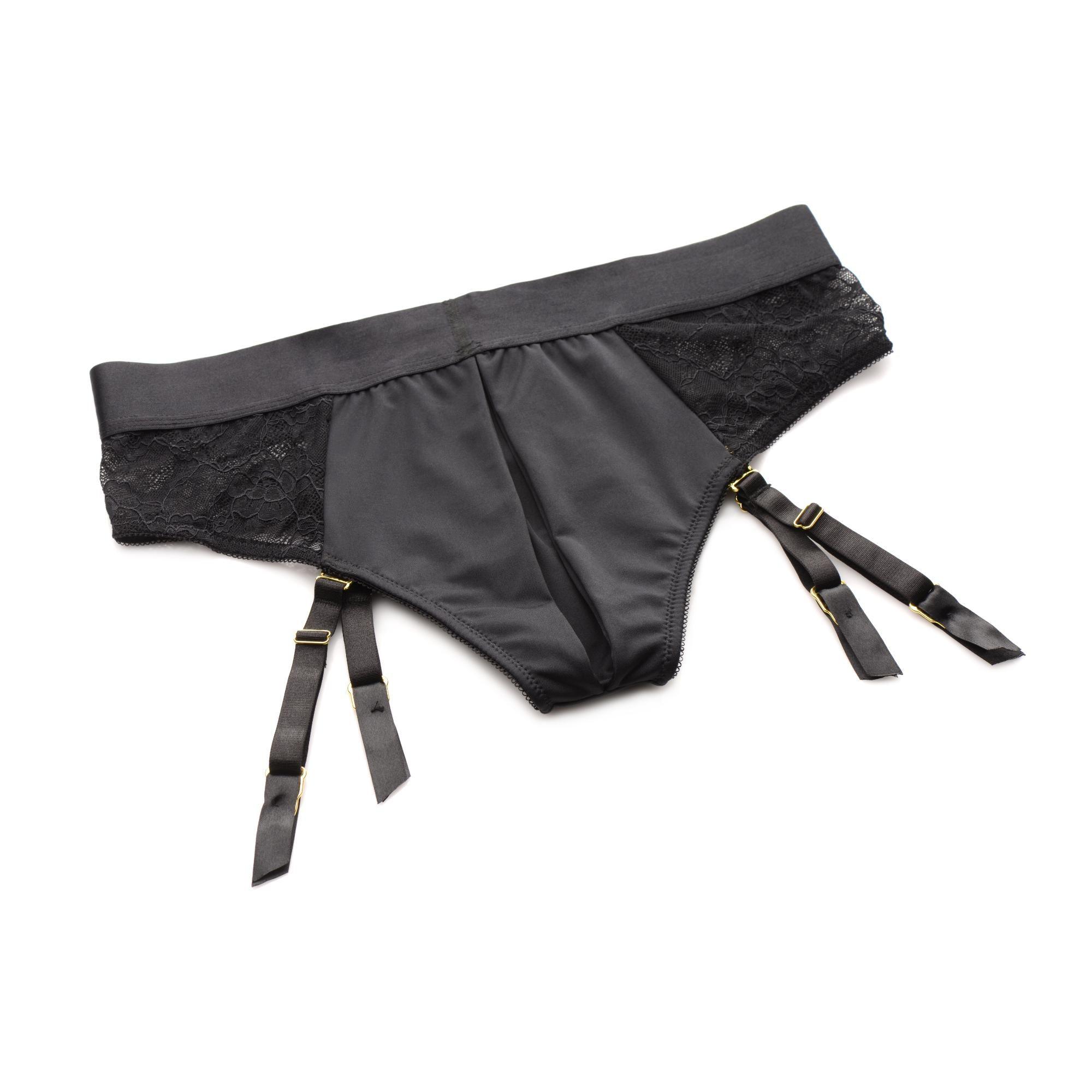 Strap U Laced Seductress Lace Crotchless Panty Harness with Garter Straps - Buy At Luxury Toy X - Free 3-Day Shipping