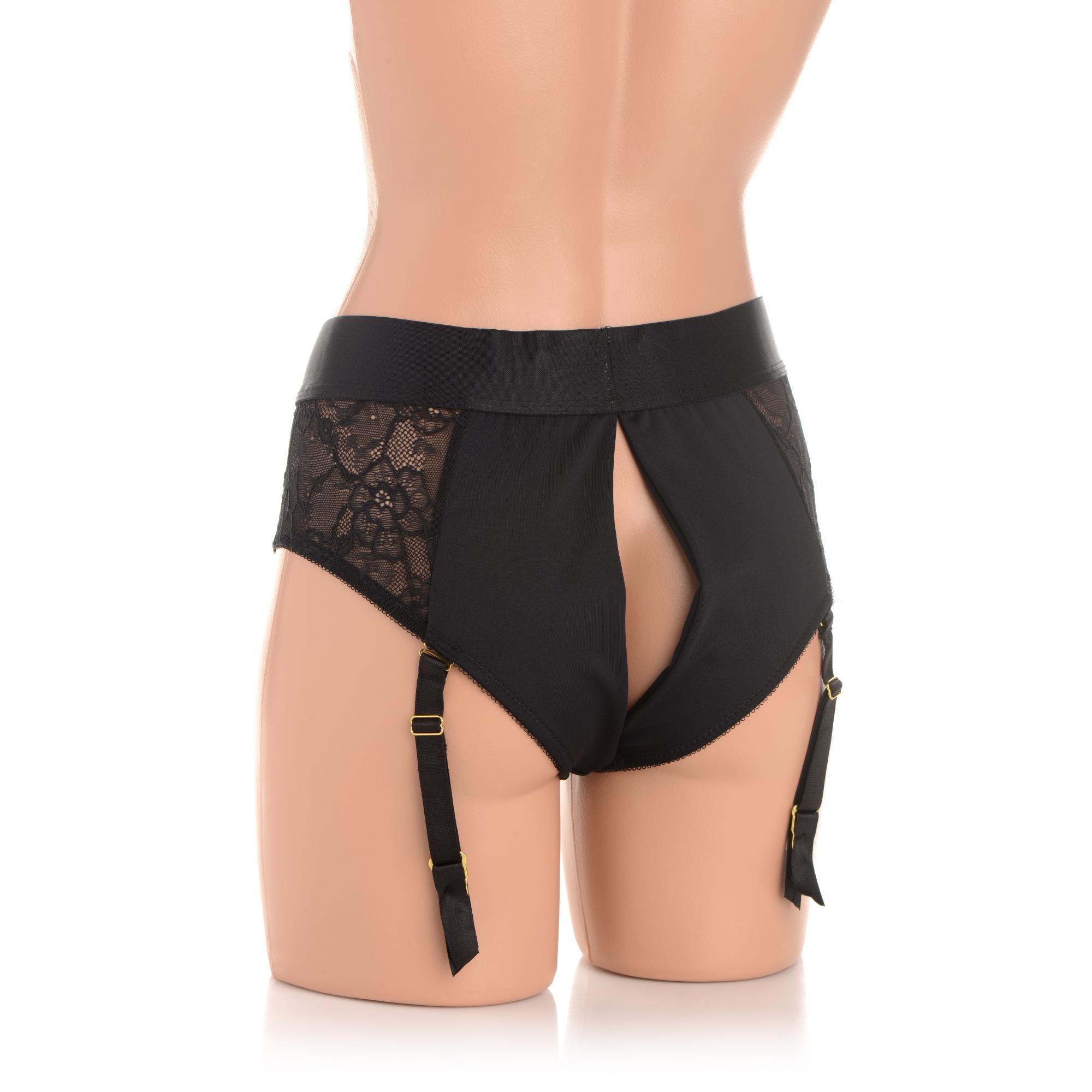 Strap U Laced Seductress Lace Crotchless Panty Harness with Garter Straps - Buy At Luxury Toy X - Free 3-Day Shipping