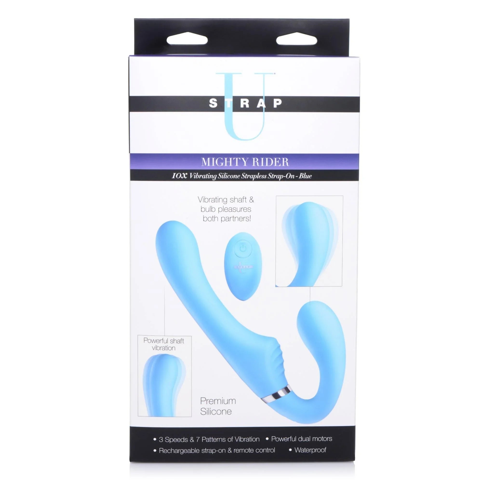 Strap U Mighty Rider 10X Vibrating Silicone Strapless Strap-On - Buy At Luxury Toy X - Free 3-Day Shipping