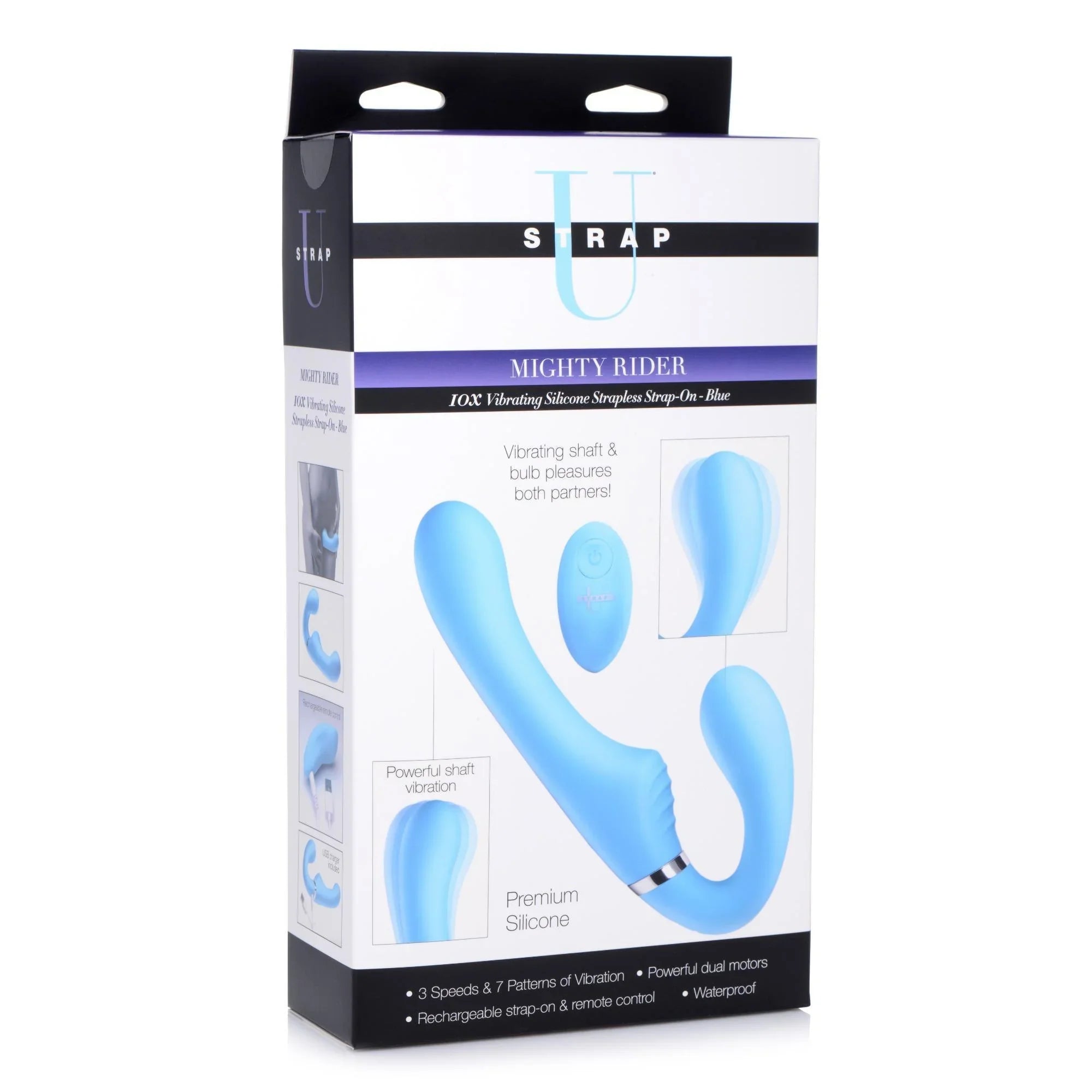 Strap U Mighty Rider 10X Vibrating Silicone Strapless Strap-On - Buy At Luxury Toy X - Free 3-Day Shipping
