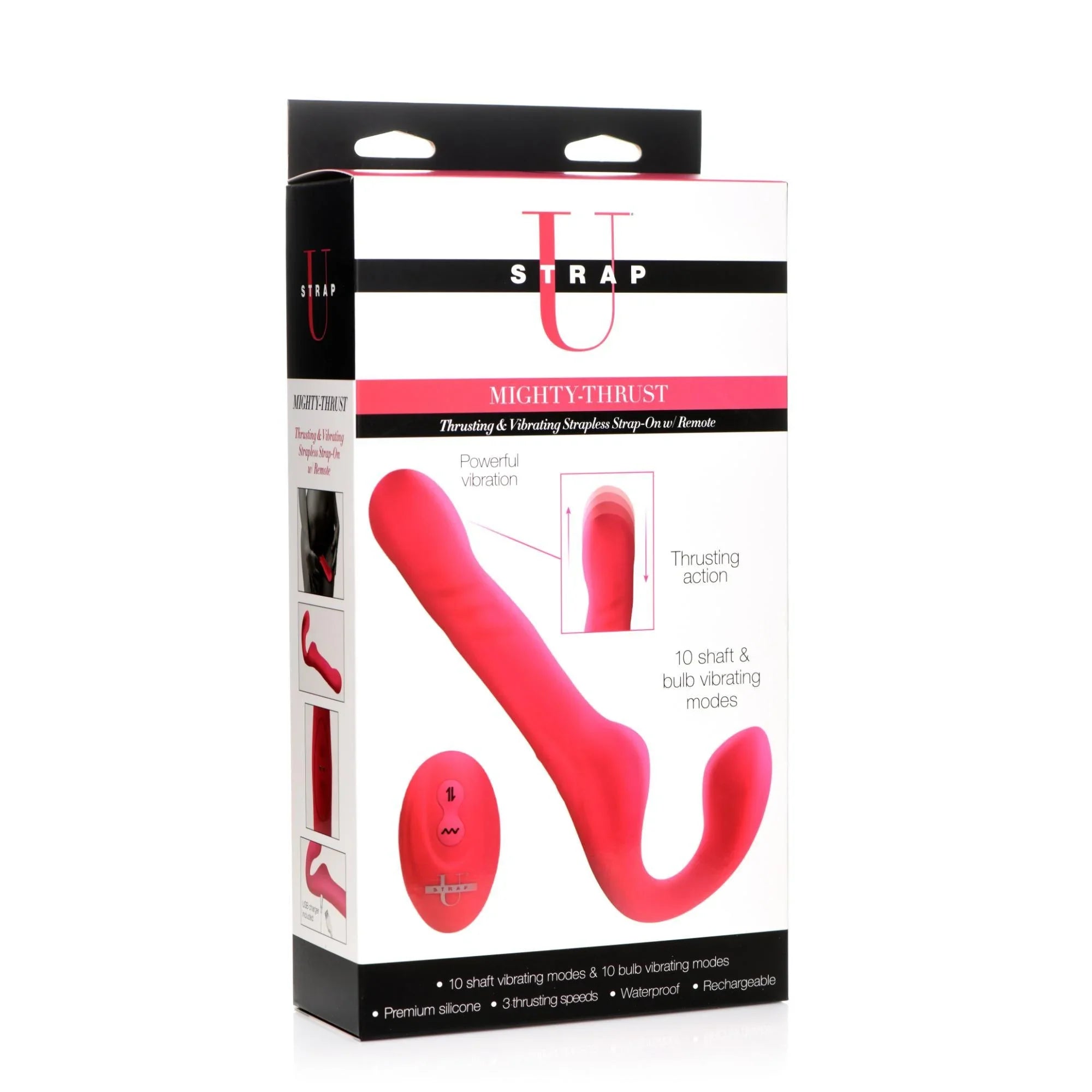 Strap U Mighty-Thrust Thrusting & Vibrating Strapless Strap-On w/ Remote - Buy At Luxury Toy X - Free 3-Day Shipping