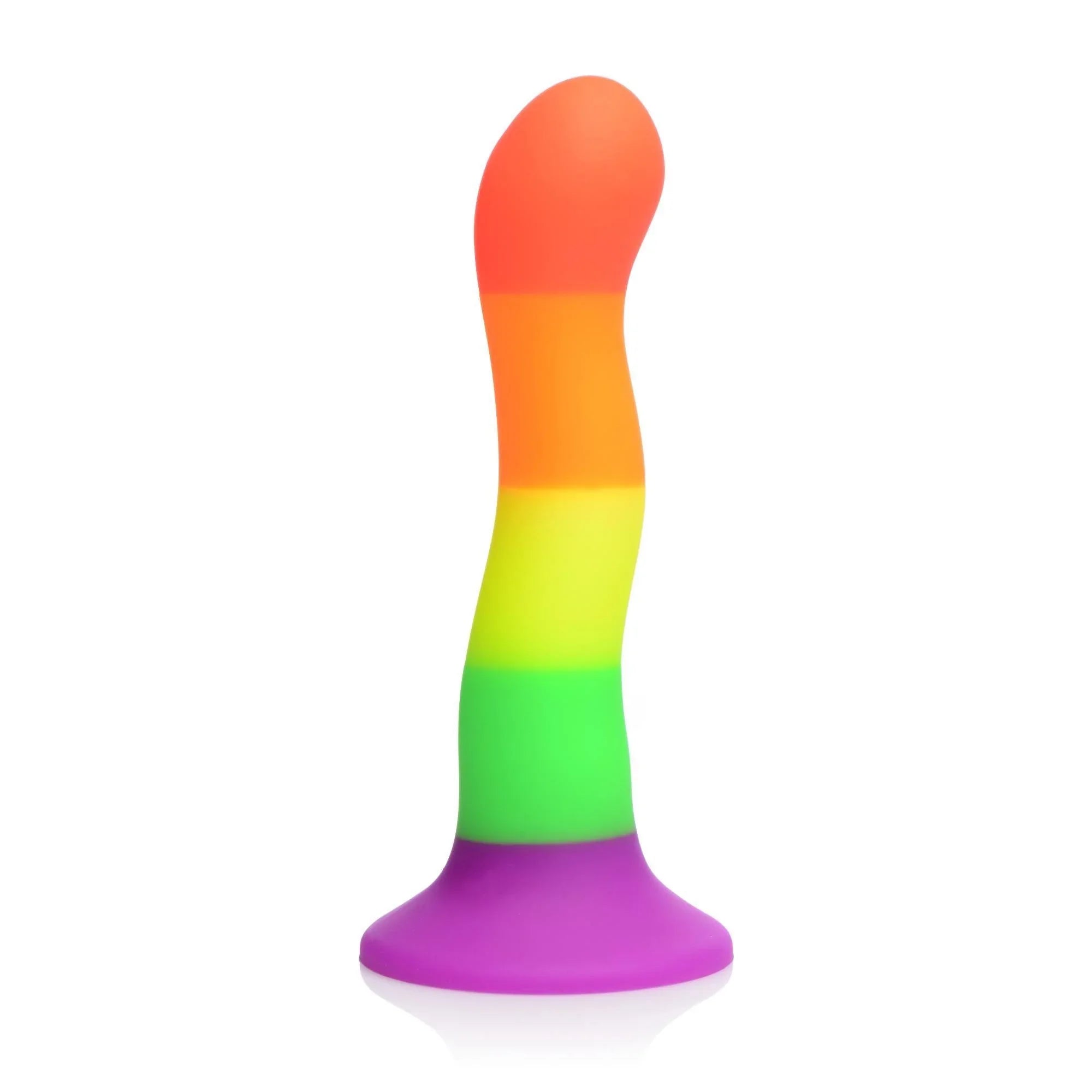 Strap U Proud Rainbow Silicone Dildo With Harness - Buy At Luxury Toy X - Free 3-Day Shipping