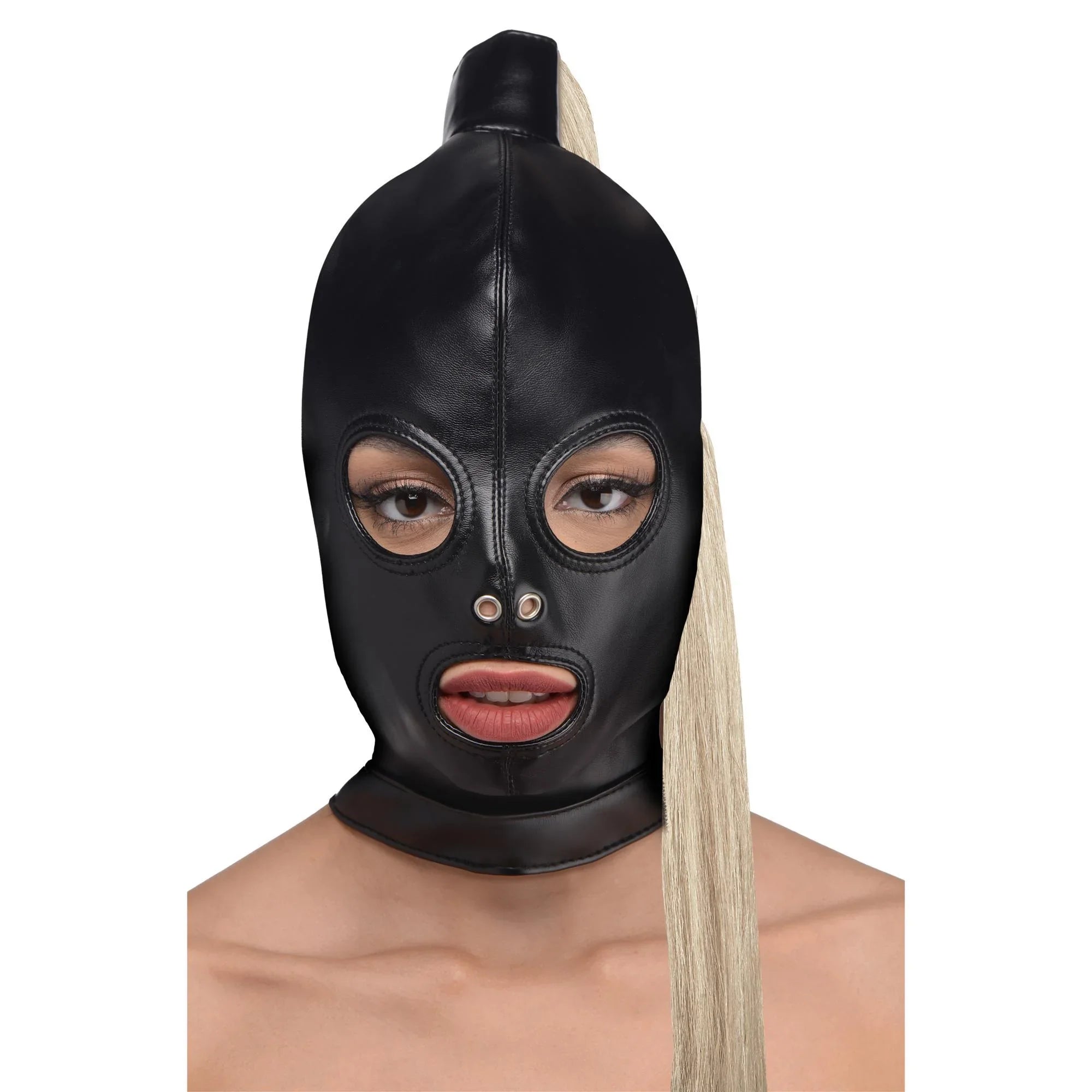 STRICT Blonde Ponytail Bondage Hood - Buy At Luxury Toy X - Free 3-Day Shipping