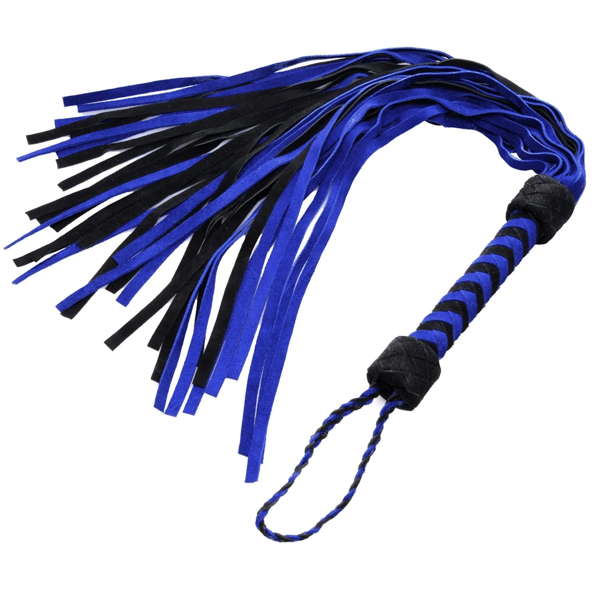 Strict Leather Black and Blue Suede Flogger - Buy At Luxury Toy X - Free 3-Day Shipping