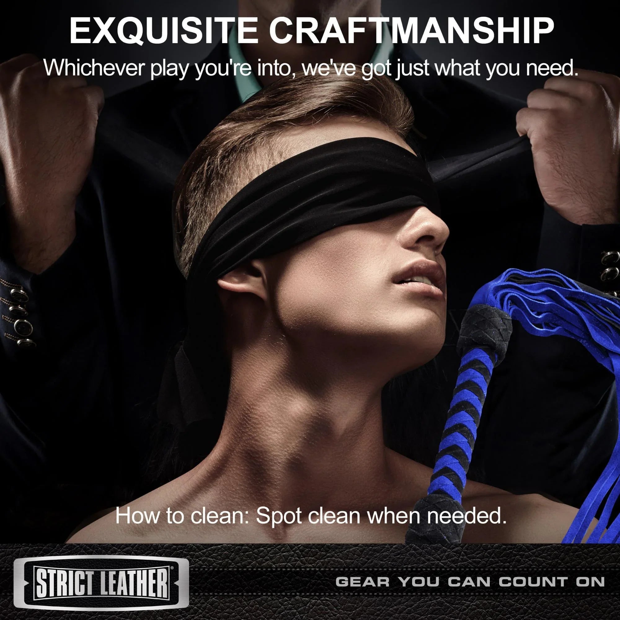 Strict Leather Black and Blue Suede Flogger - Buy At Luxury Toy X - Free 3-Day Shipping