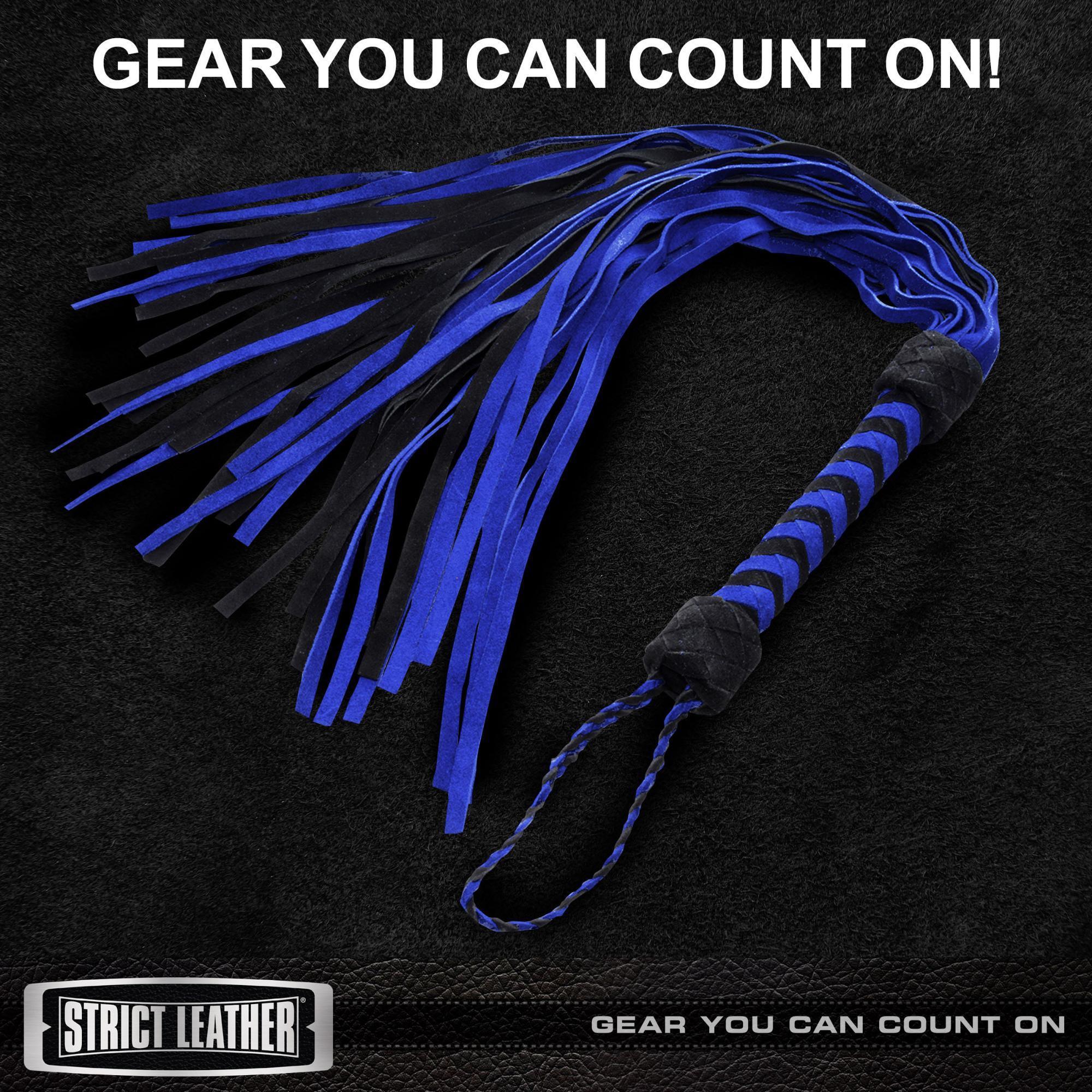 Strict Leather Black and Blue Suede Flogger - Buy At Luxury Toy X - Free 3-Day Shipping
