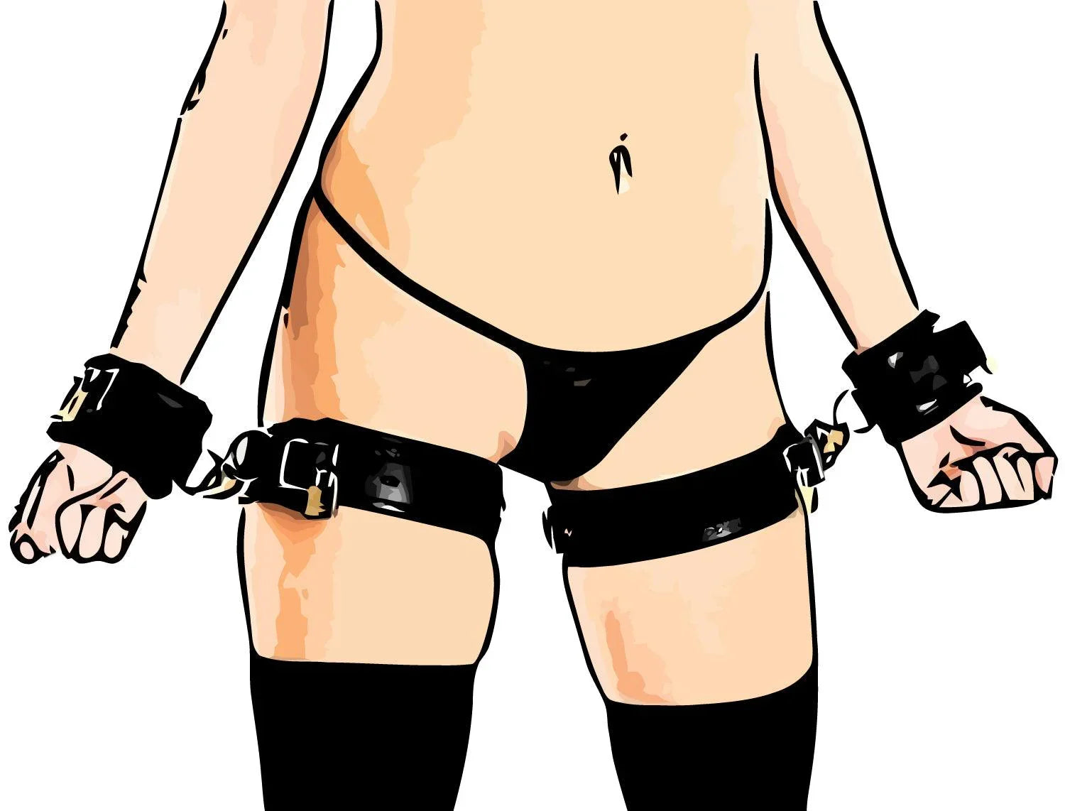 Strict Leather Deluxe Locking Thigh Cuffs - Buy At Luxury Toy X - Free 3-Day Shipping