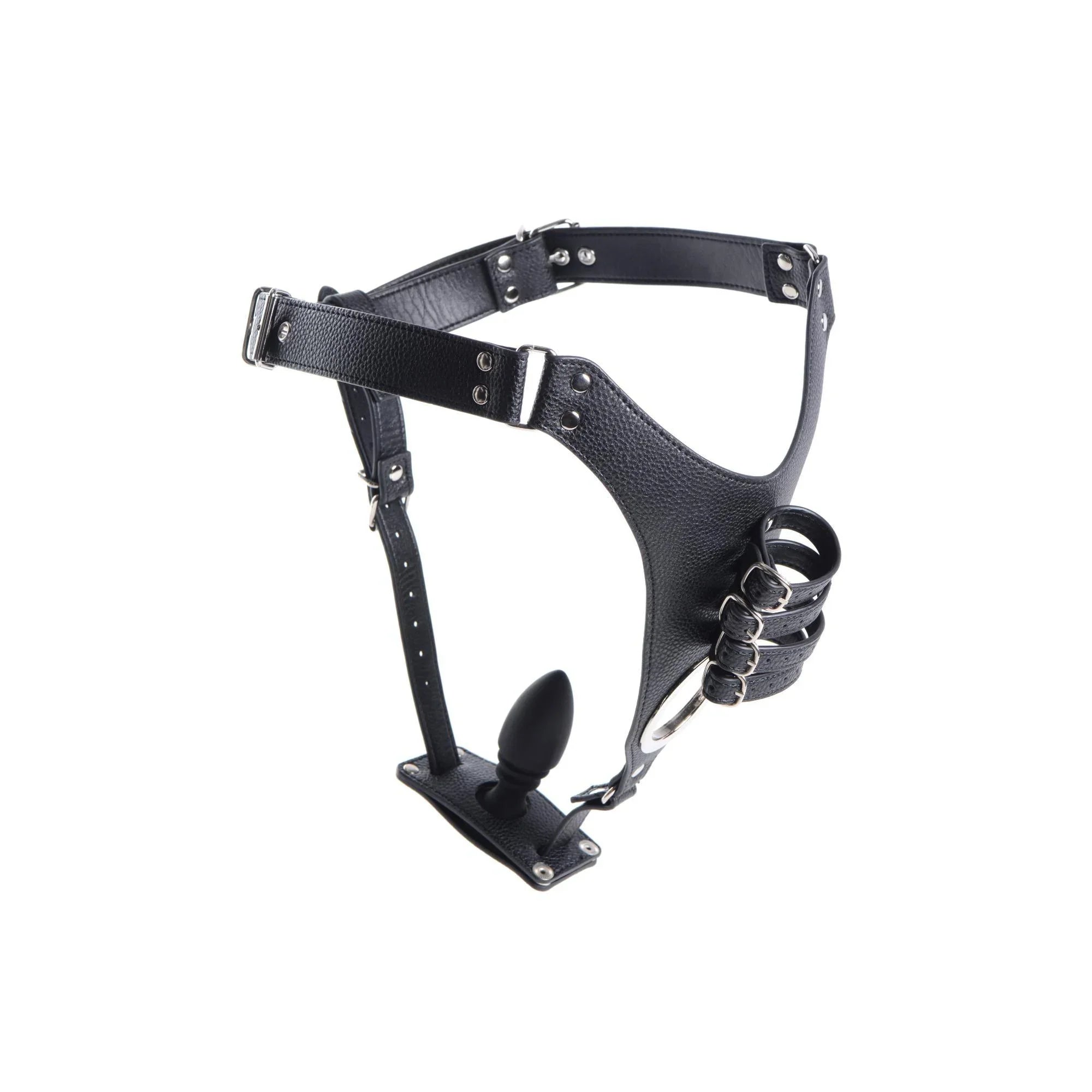 STRICT Male Chastity Harness with Silicone Anal Plug - Buy At Luxury Toy X - Free 3-Day Shipping
