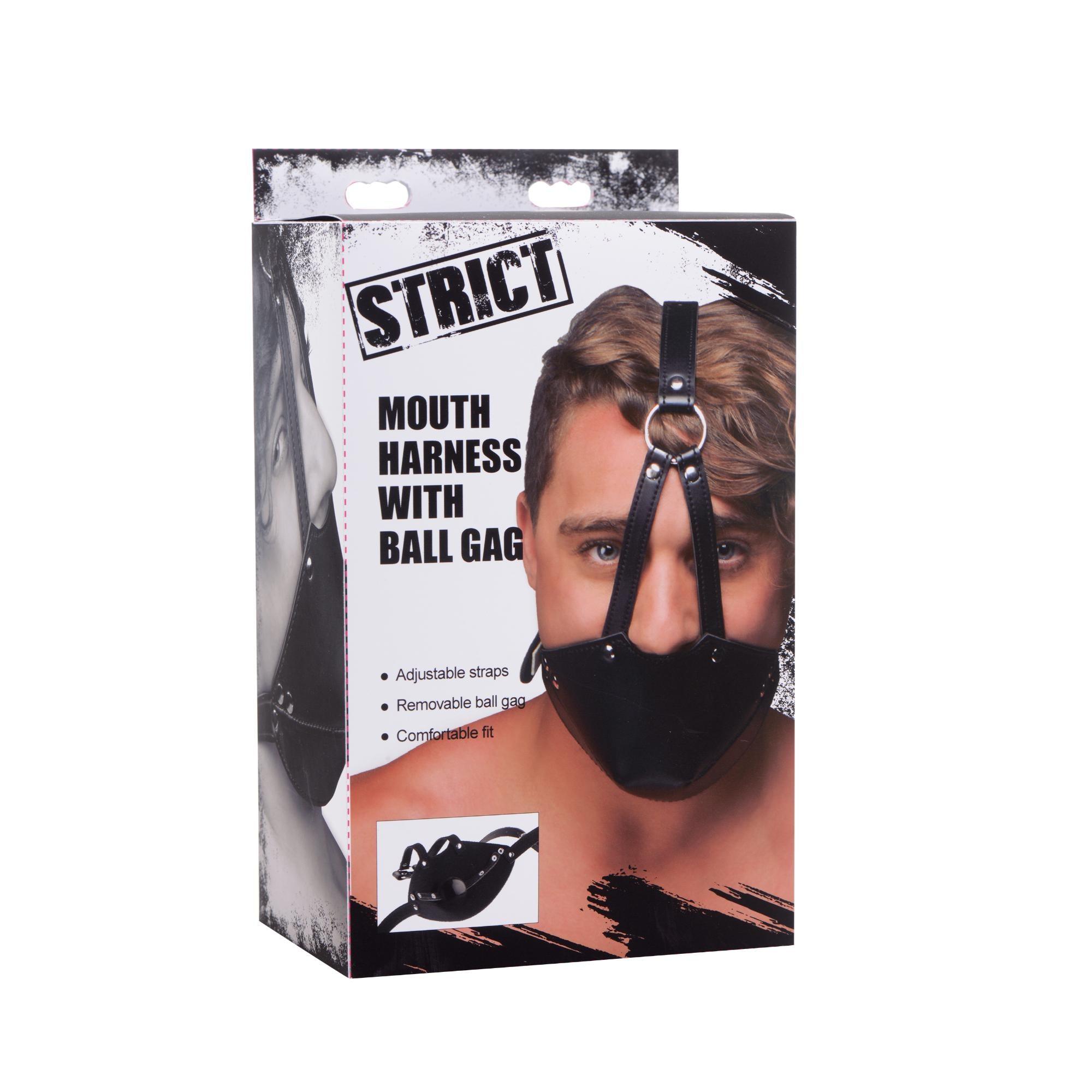 STRICT Mouth Harness with Ball Gag - Buy At Luxury Toy X - Free 3-Day Shipping