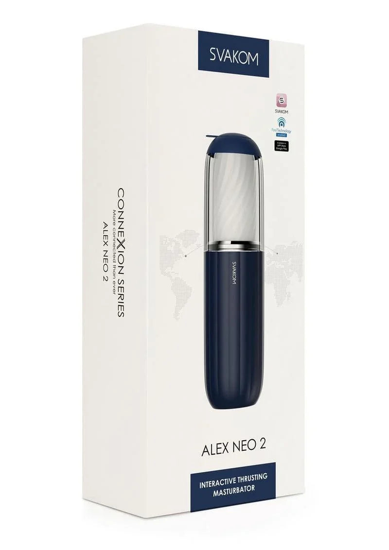 Svakom Alex Neo 2 Interactive Thrusting Rechargeable Masturbator - Buy At Luxury Toy X - Free 3-Day Shipping