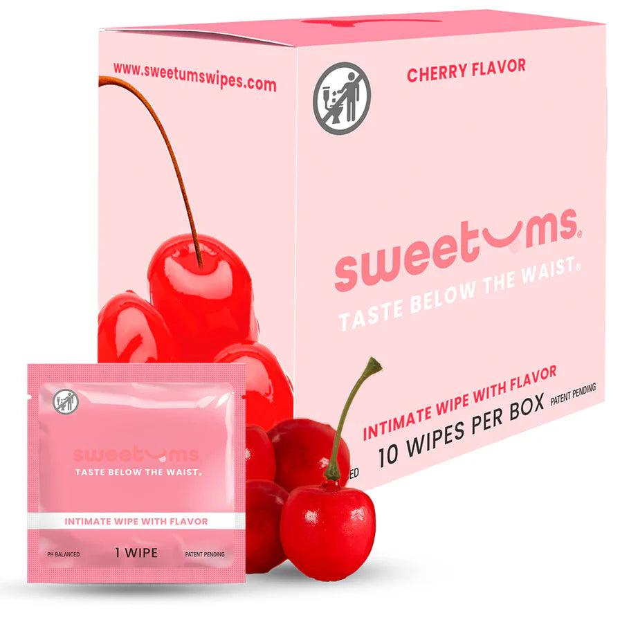 Sweetums Intimate Wipes Cherry Flavor 10-Pack - Buy At Luxury Toy X - Free 3-Day Shipping