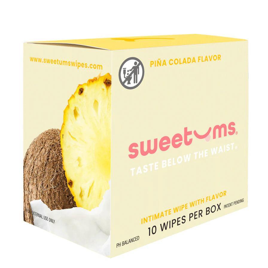 Sweetums Intimate Wipes Pina Colada Flavor 10-Pack - Buy At Luxury Toy X - Free 3-Day Shipping