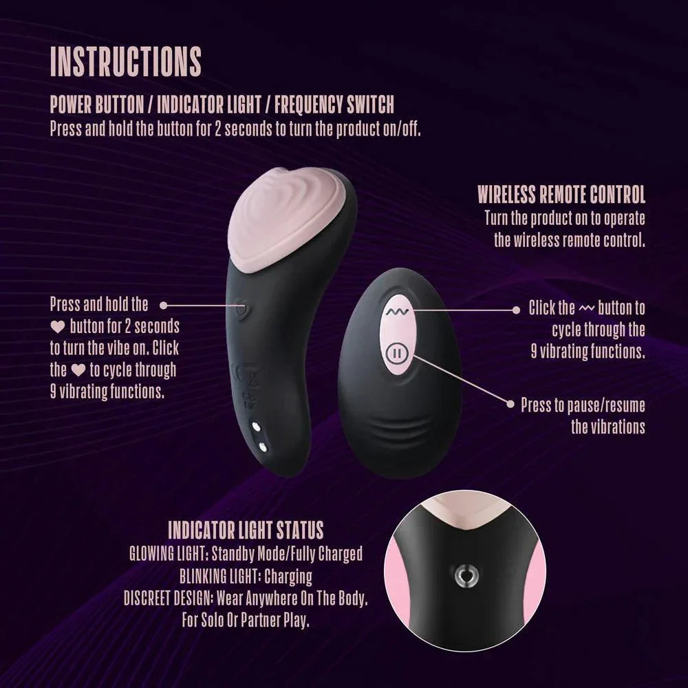 Temptasia Heartbeat Rechargeable Silicone Panty Vibe with Remote - Buy At Luxury Toy X - Free 3-Day Shipping