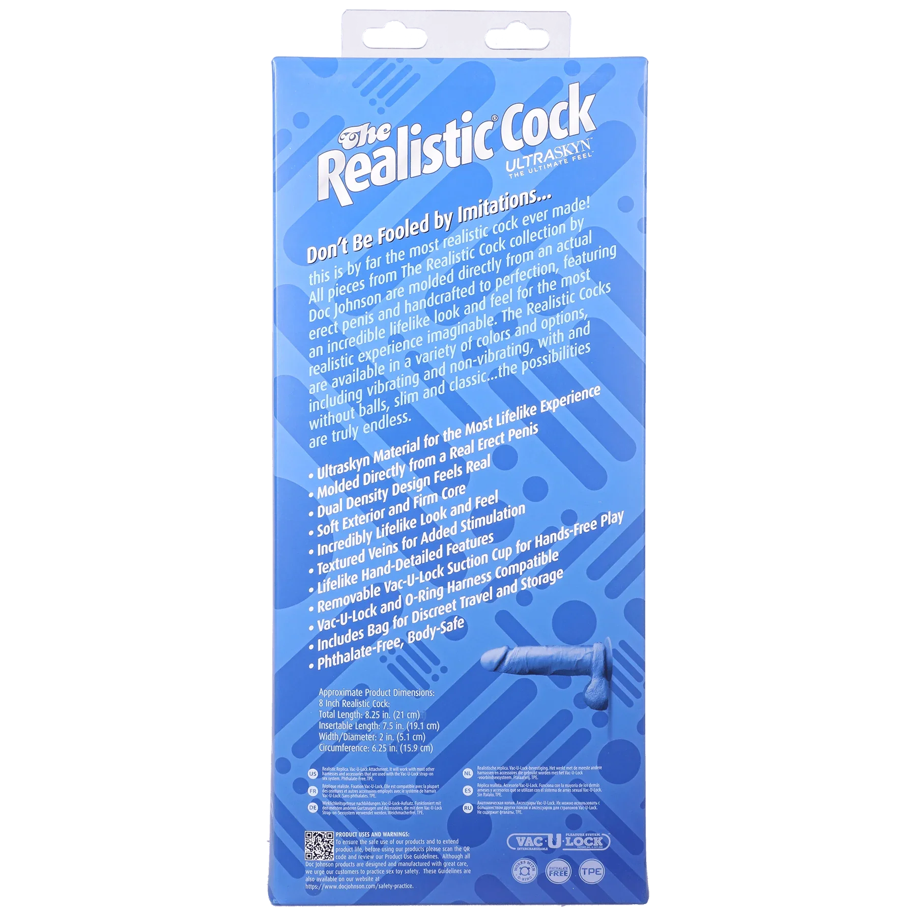 The Realistic Cock - With Removable Vac-U-Lock Suction Cup - ULTRASKYN - 8 Inch (with balls) - Buy At Luxury Toy X - Free 3-Day Shipping