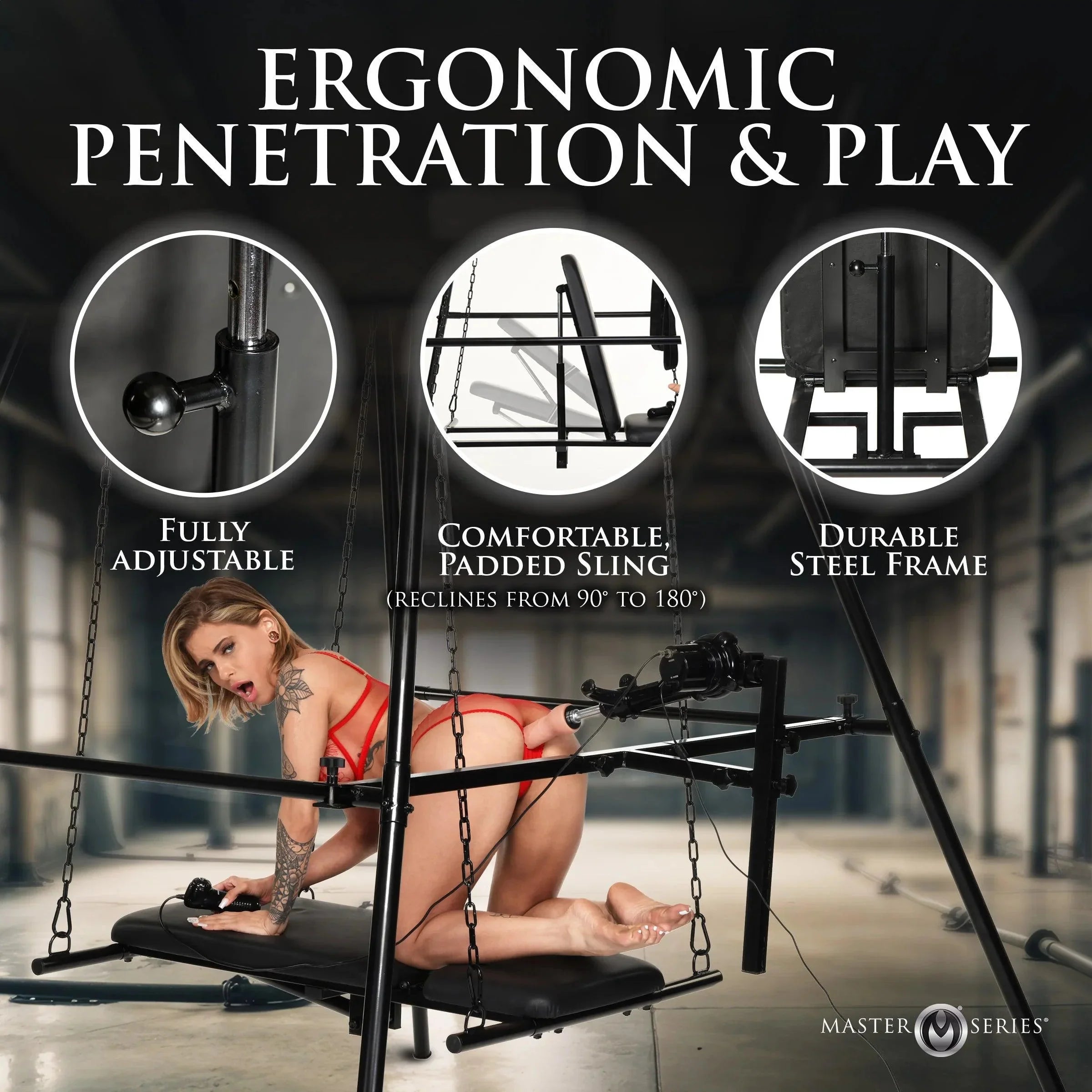 Throne Deluxe Adjustable Sling With Sex Machine - Buy At Luxury Toy X - Free 3-Day Shipping