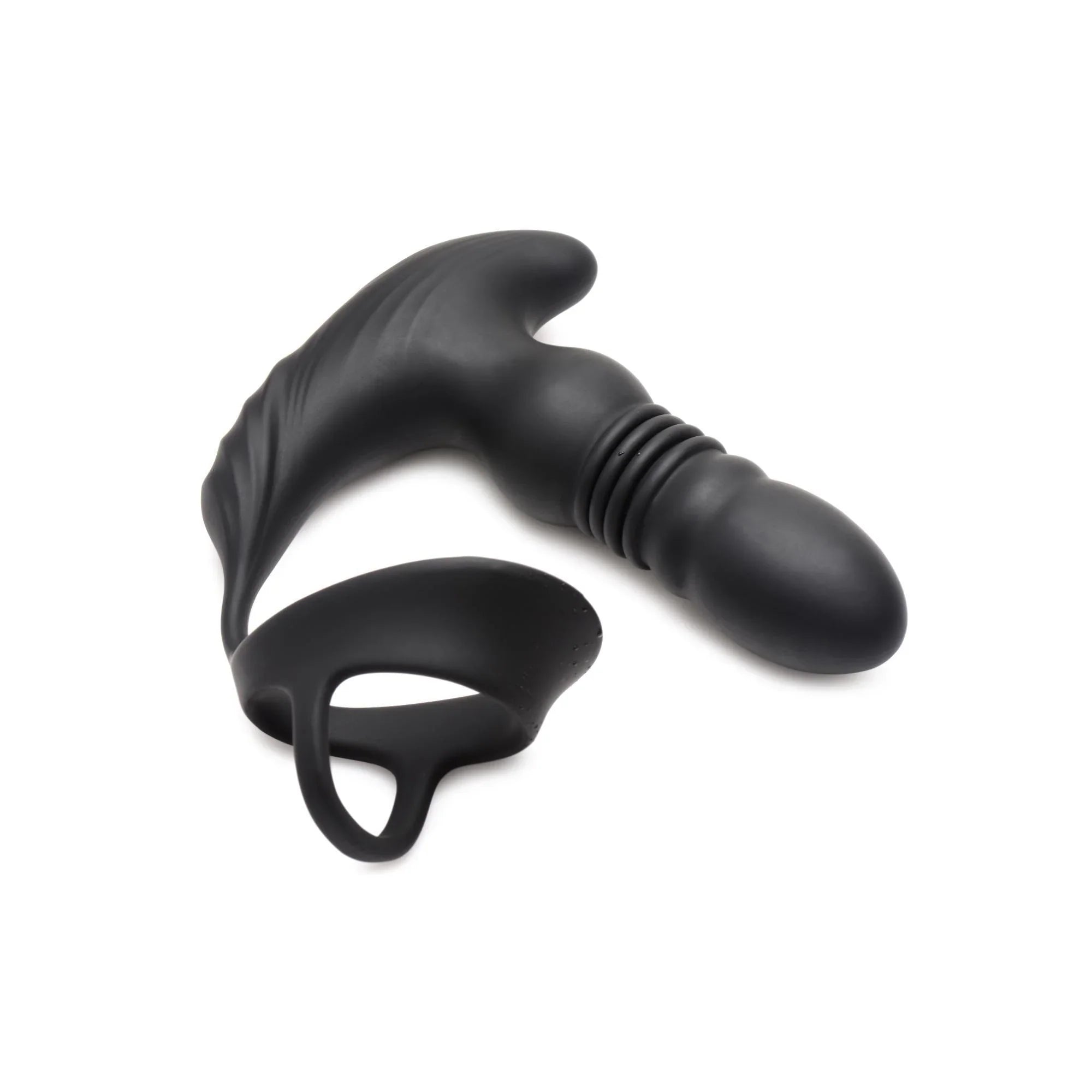 Thunder Plugs Rechargeable 10X Thrusting Silicone Vibrator with Cock & Ball Strap - Buy At Luxury Toy X - Free 3-Day Shipping