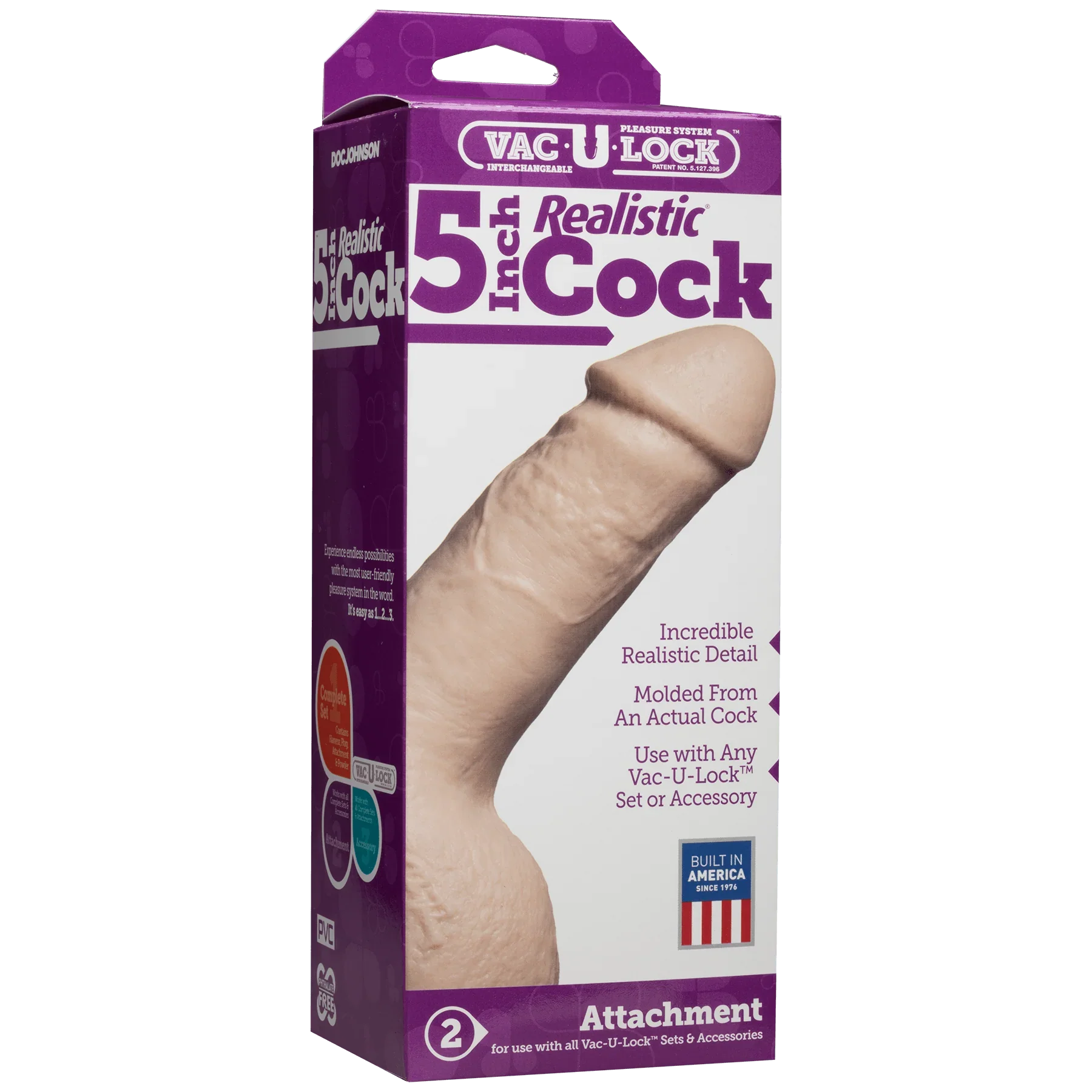Vac-U-Lock - 5 Inch Realistic® Cock - Buy At Luxury Toy X - Free 3-Day Shipping