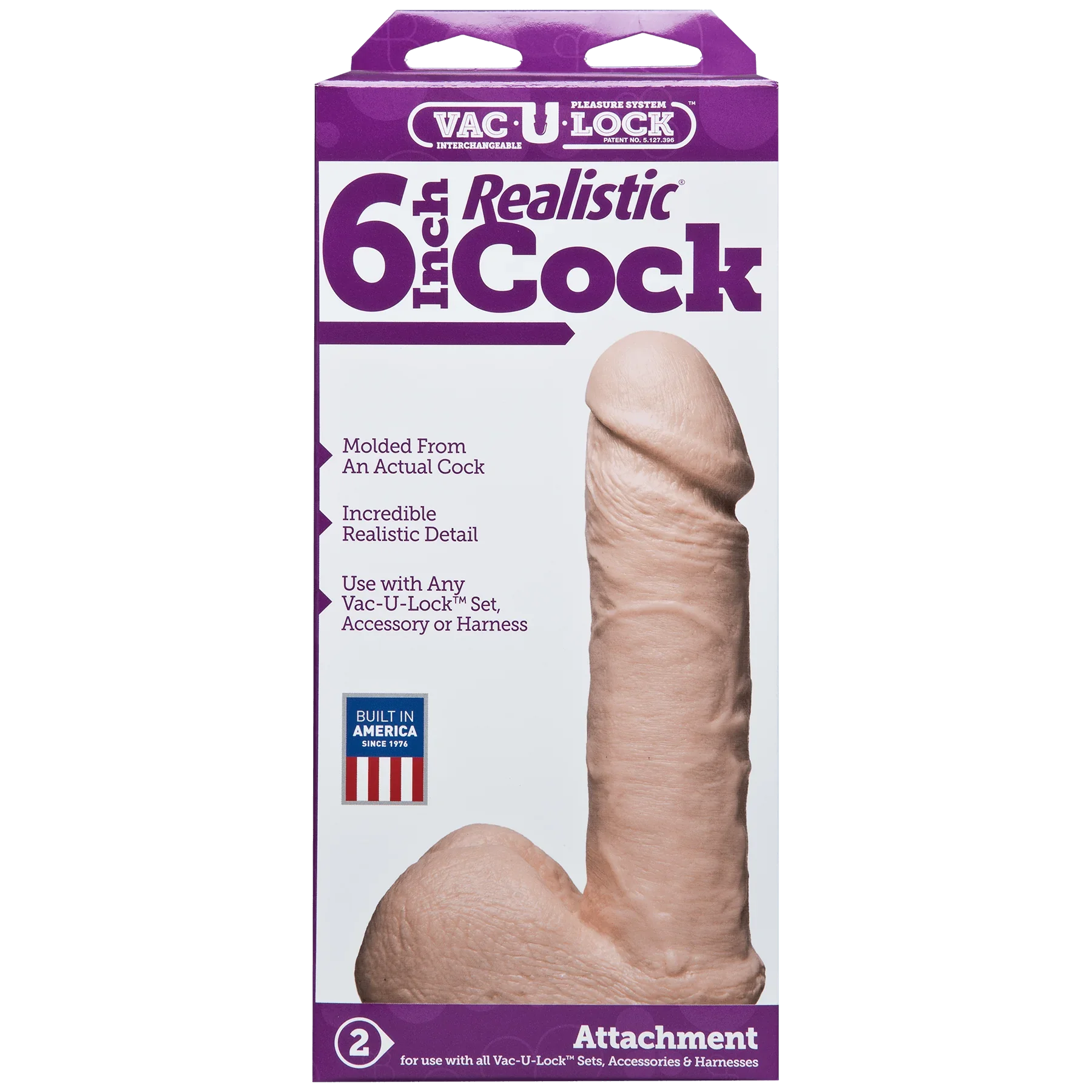 Vac-U-Lock - 6 Inch Realistic® Cock - Buy At Luxury Toy X - Free 3-Day Shipping