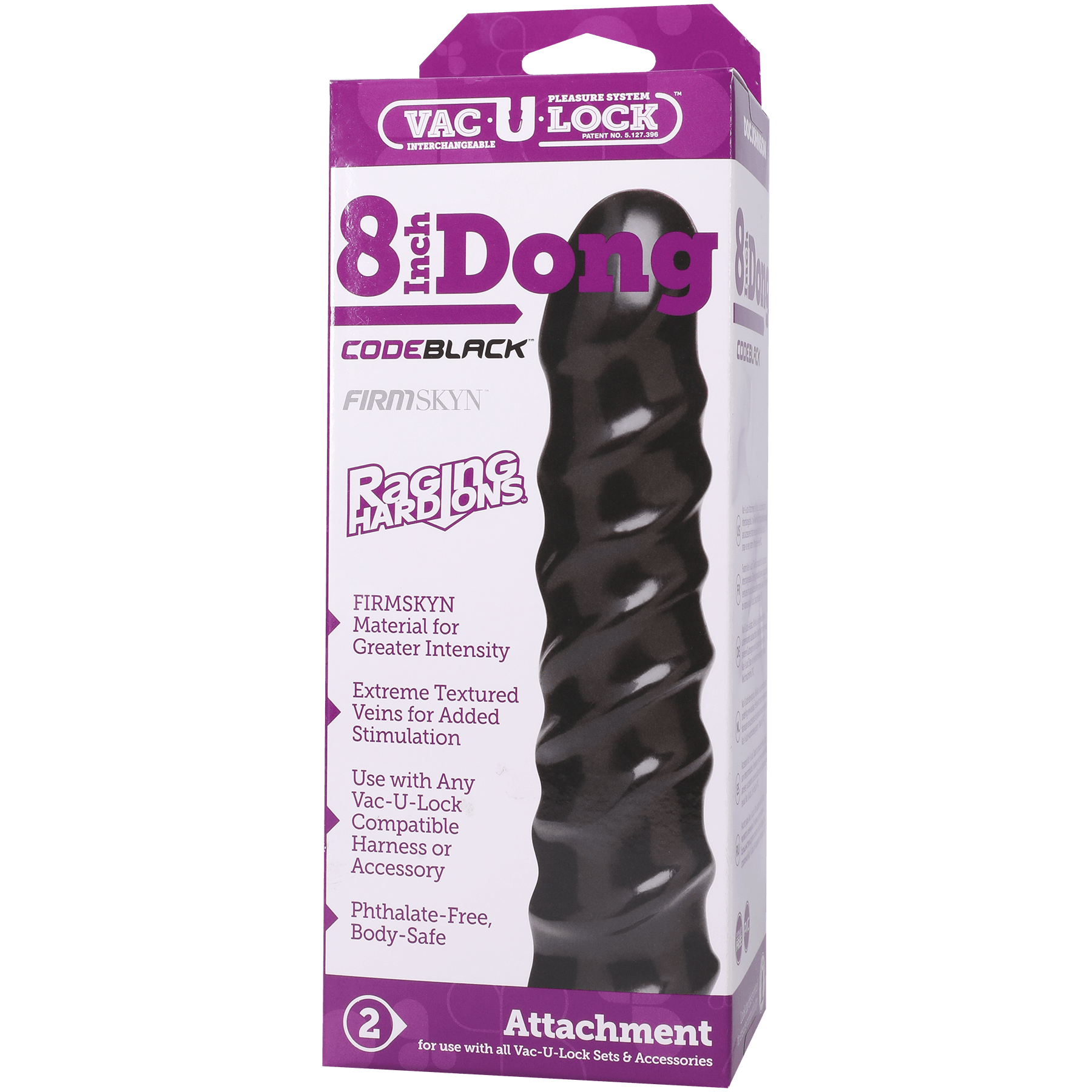 Vac-U-Lock CodeBlack - 8 Inch Dong - Raging Hard-Ons - Buy At Luxury Toy X - Free 3-Day Shipping