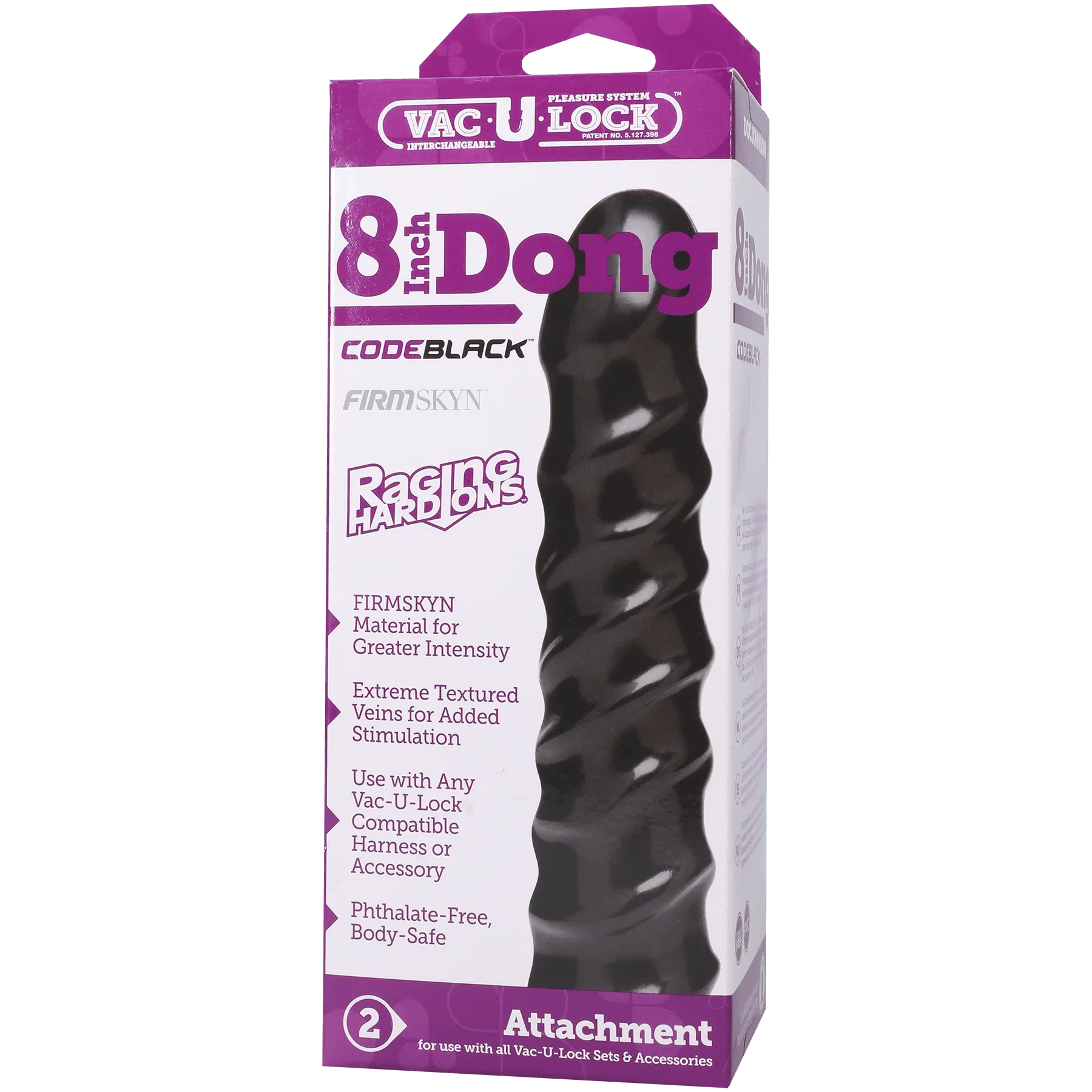 Vac-U-Lock CodeBlack - 8 Inch Dong - Raging Hard-Ons - Buy At Luxury Toy X - Free 3-Day Shipping