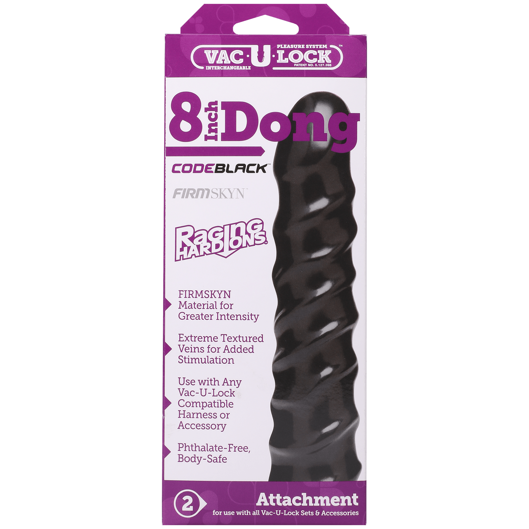 Vac-U-Lock CodeBlack - 8 Inch Dong - Raging Hard-Ons - Buy At Luxury Toy X - Free 3-Day Shipping