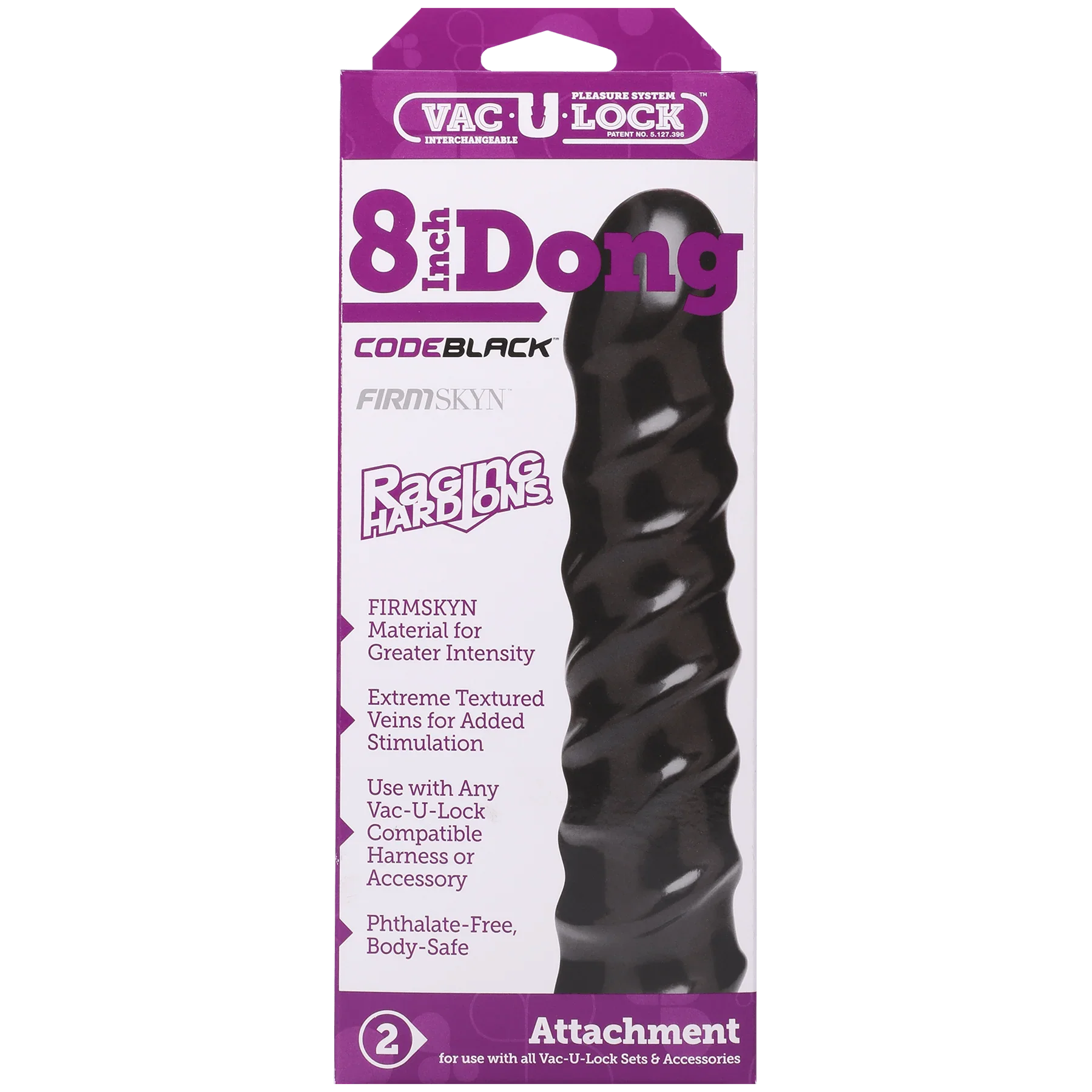 Vac-U-Lock CodeBlack - 8 Inch Dong - Raging Hard-Ons - Buy At Luxury Toy X - Free 3-Day Shipping