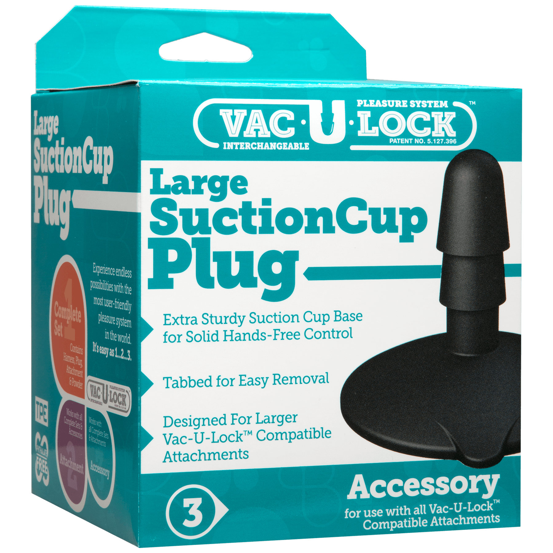 Vac-U-Lock - Large Black Suction Cup Plug - Buy At Luxury Toy X - Free 3-Day Shipping