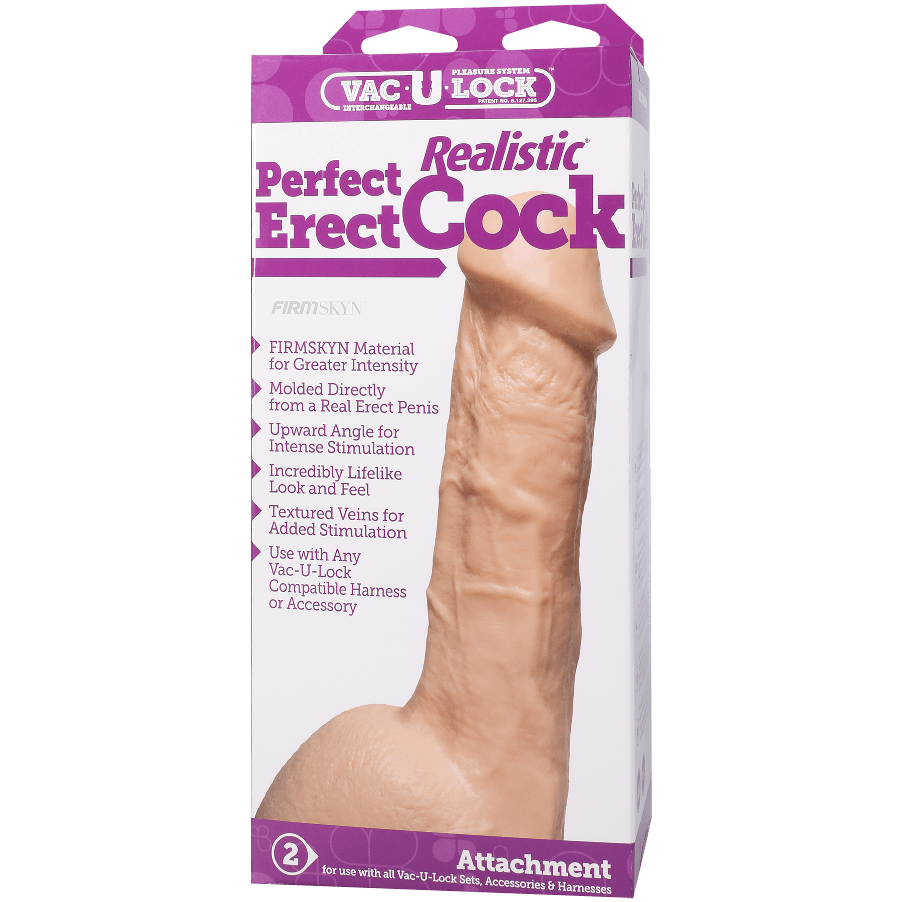 Vac-U-Lock - Perfect Erect Realistic® Cock - Buy At Luxury Toy X - Free 3-Day Shipping