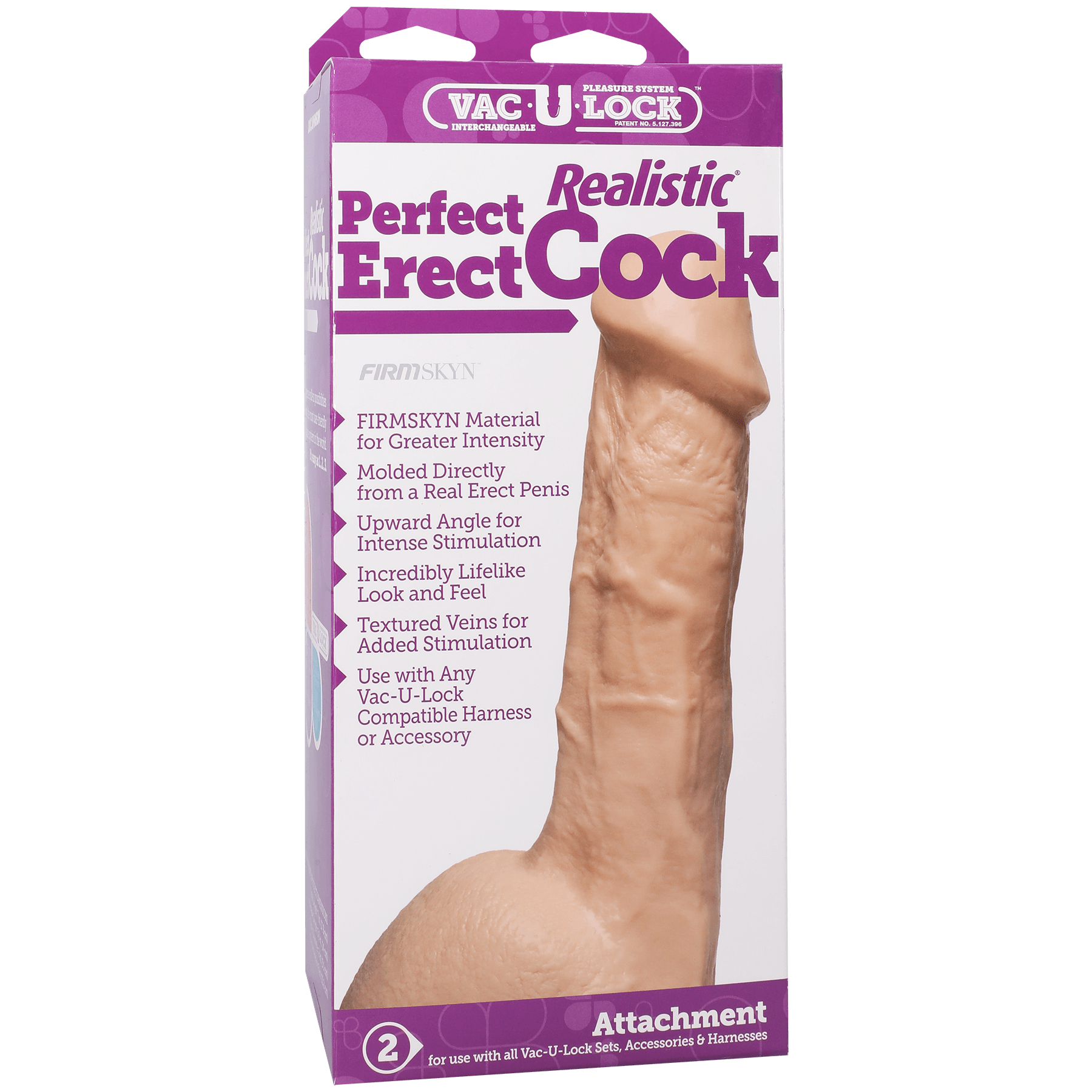 Vac-U-Lock - Perfect Erect Realistic® Cock - Buy At Luxury Toy X - Free 3-Day Shipping