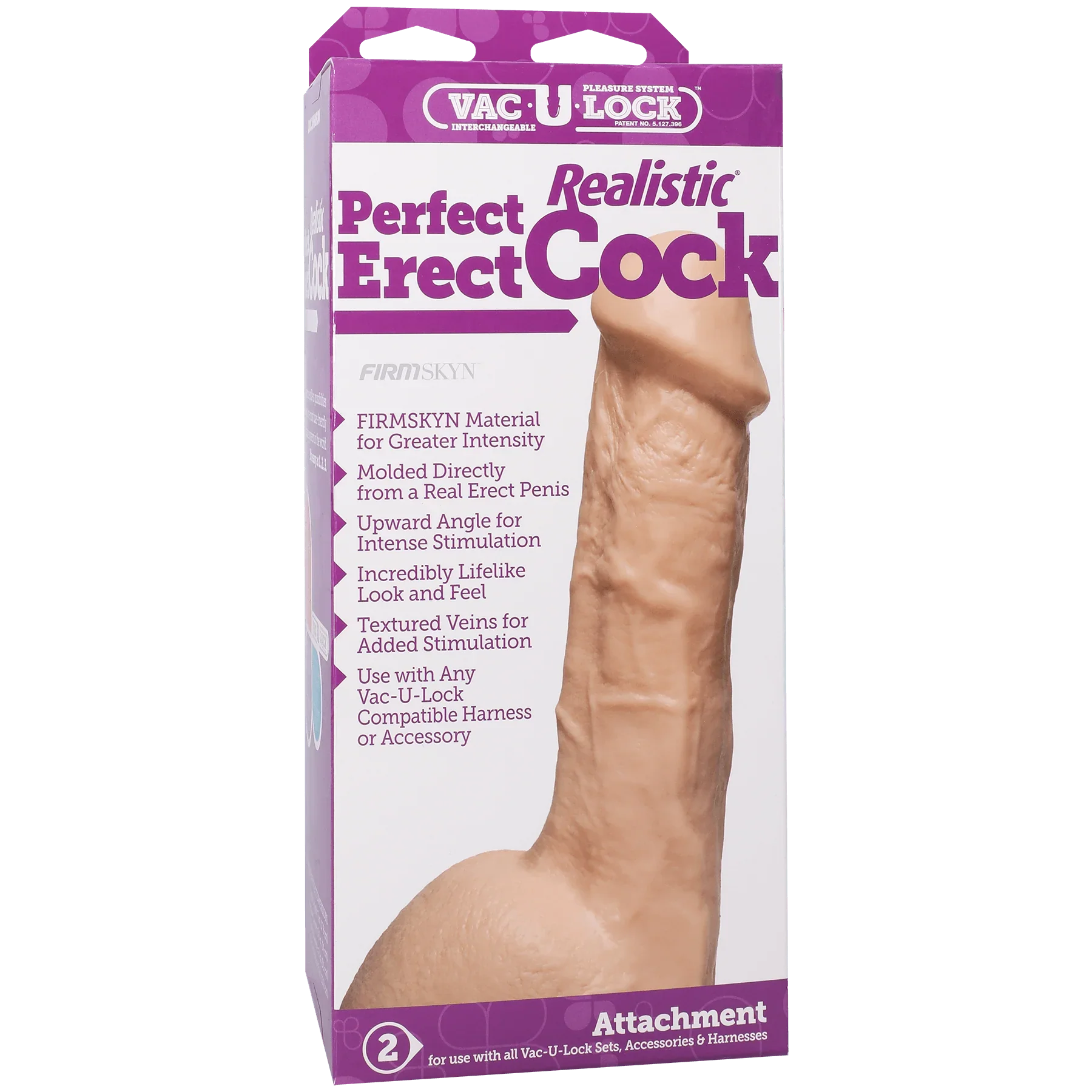 Vac-U-Lock - Perfect Erect Realistic® Cock - Buy At Luxury Toy X - Free 3-Day Shipping