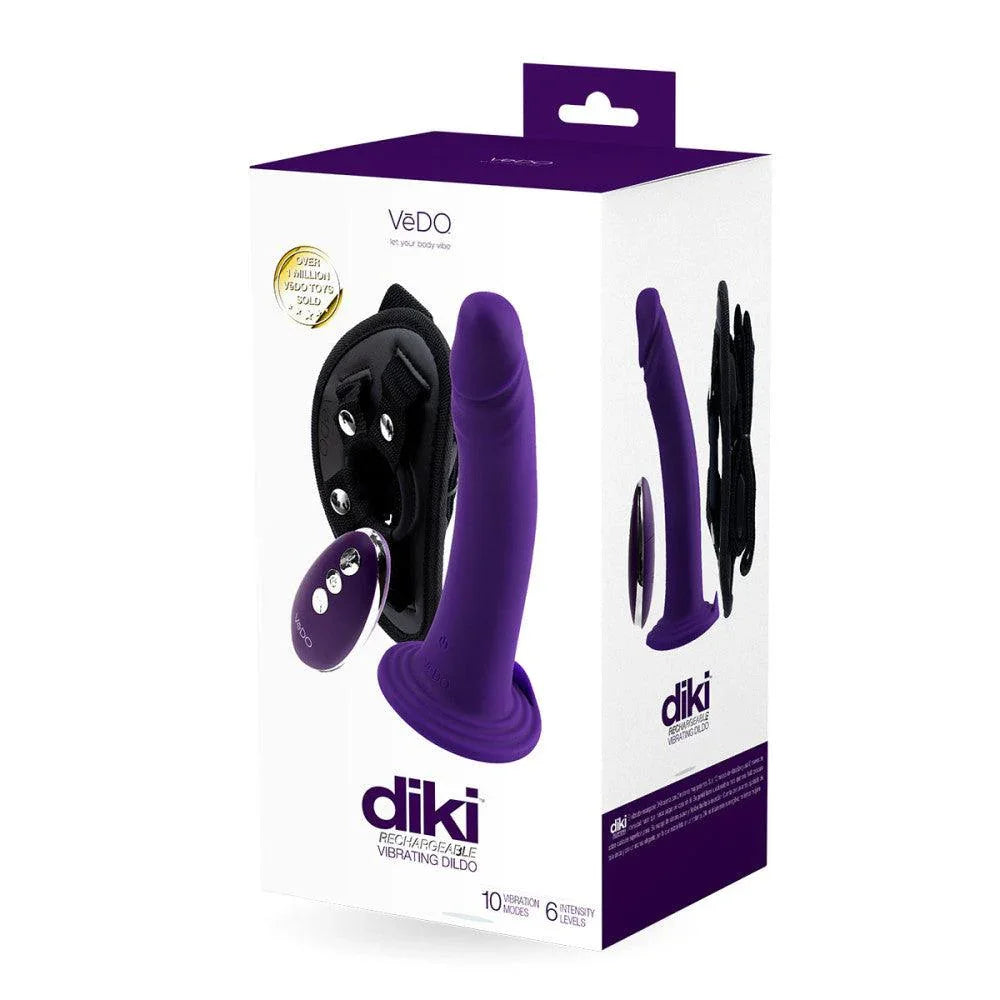 VeDO Diki Rechargeable Silicone Vibrating Dildo with Harness and Remote Control - Buy At Luxury Toy X - Free 3-Day Shipping