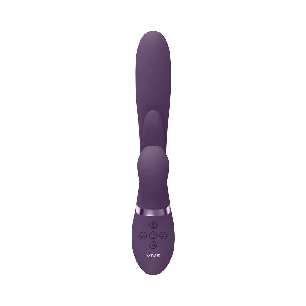 VIVE ENA Rechargeable Thrusting Silicone G-Spot Vibrator with Flapping Tongue and Air Wave Stimulator - Buy At Luxury Toy X - Free 3-Day Shipping