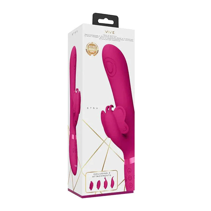 VIVE ETSU Pulse-Wave Rabbit Vibrator With Interchangeable Clitoral Sleeves - Buy At Luxury Toy X - Free 3-Day Shipping