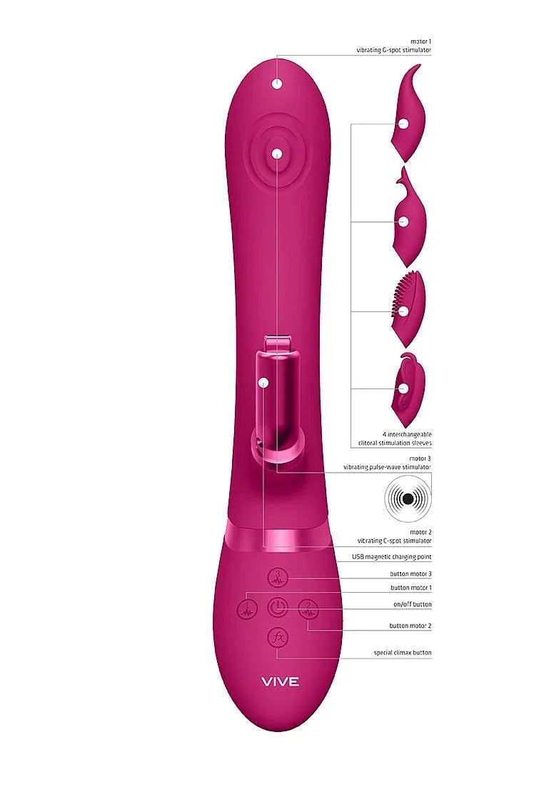 VIVE ETSU Pulse-Wave Rabbit Vibrator With Interchangeable Clitoral Sleeves - Buy At Luxury Toy X - Free 3-Day Shipping