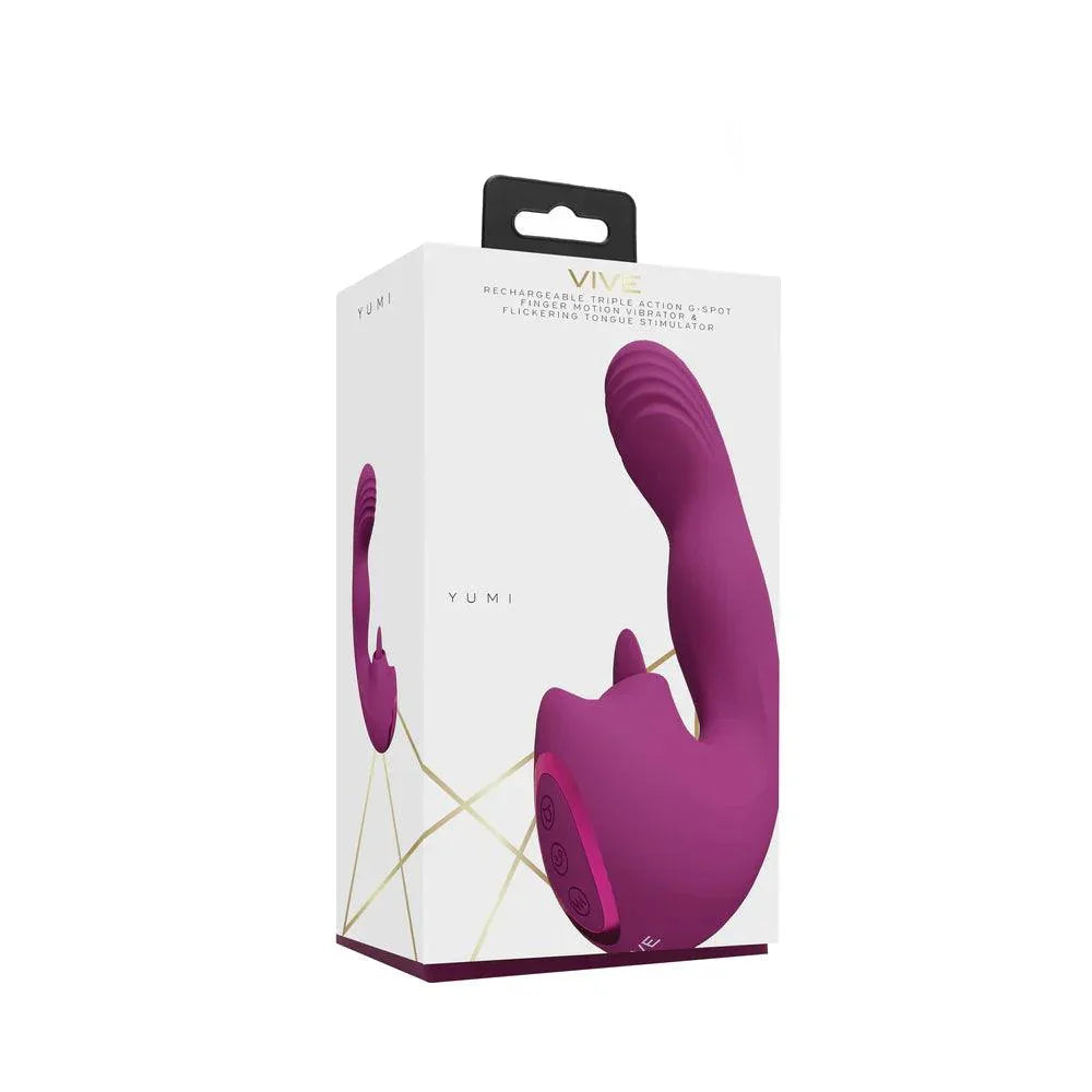 VIVE Yumi Rechargeable Triple Motor G-Spot Finger Motion Vibrator and Flickering Tongue Stimulator - Buy At Luxury Toy X - Free 3-Day Shipping