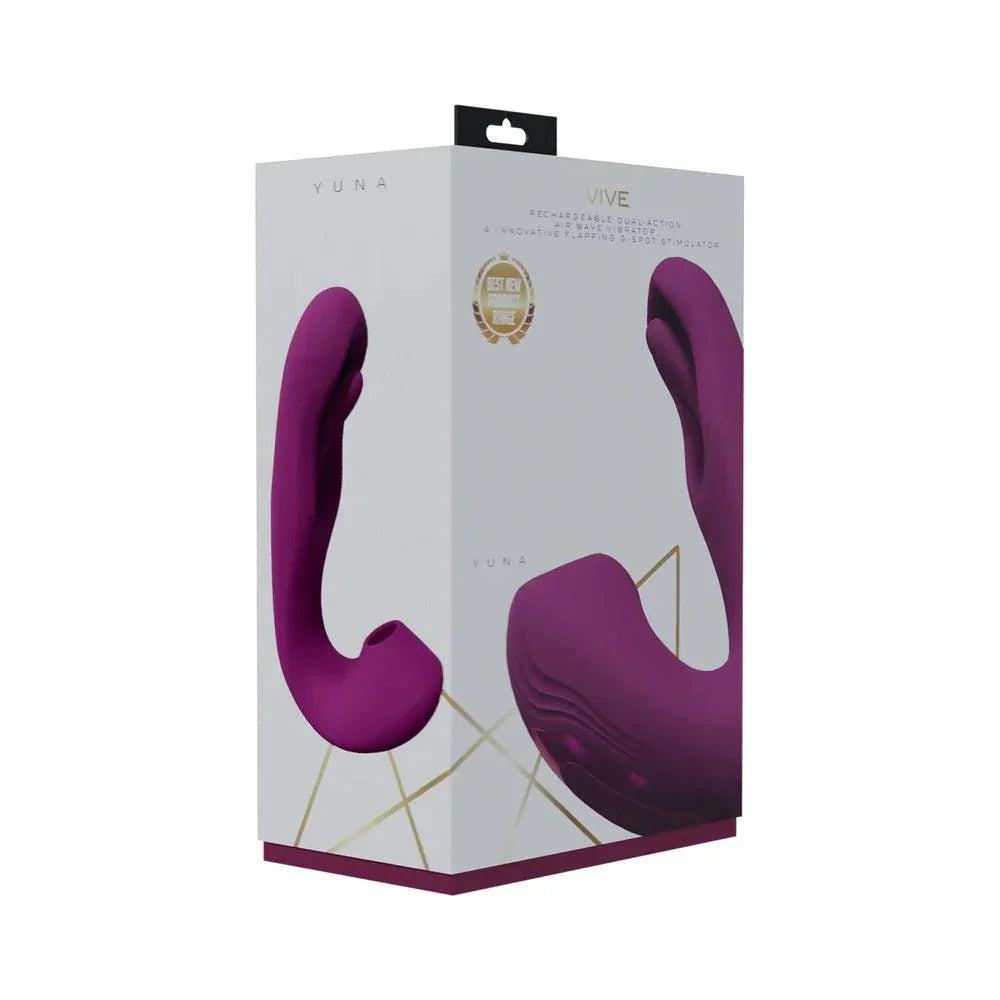 VIVE Yuna Rechargeable Dual Motor Airwave Vibrator with Innovative G-Spot Flapping Stimulator - Buy At Luxury Toy X - Free 3-Day Shipping