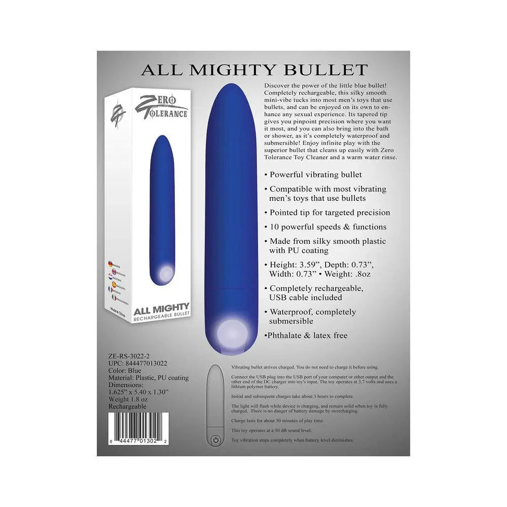 Zero Tolerance All Mighty Rechargeable Bullet Vibrator - Buy At Luxury Toy X - Free 3-Day Shipping