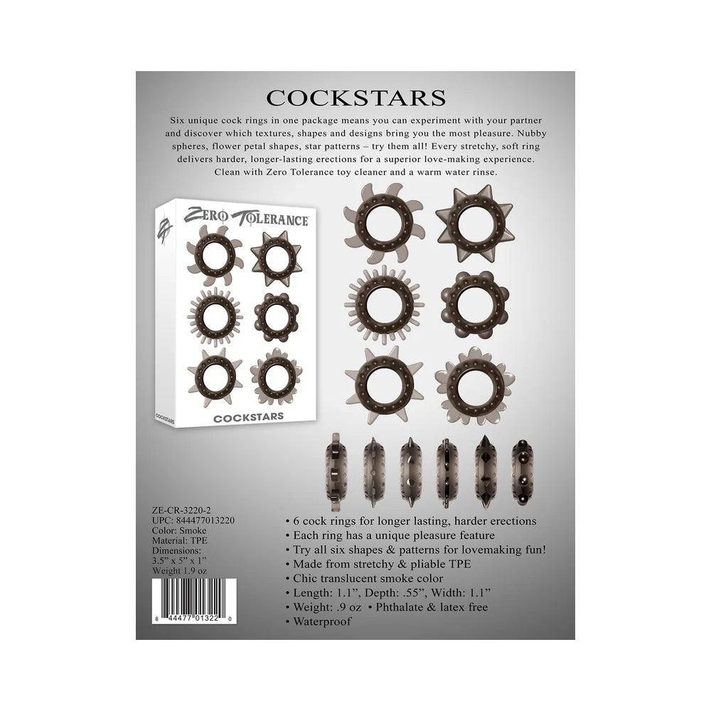 Zero Tolerance Cockstars 6-Piece Cockring Set Smoke - Buy At Luxury Toy X - Free 3-Day Shipping