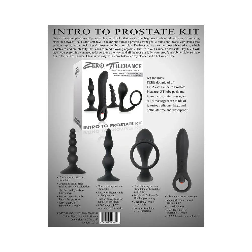 Zero Tolerance Intro To Prostate Kit 4-Piece Anal Play Set With DVD - Buy At Luxury Toy X - Free 3-Day Shipping