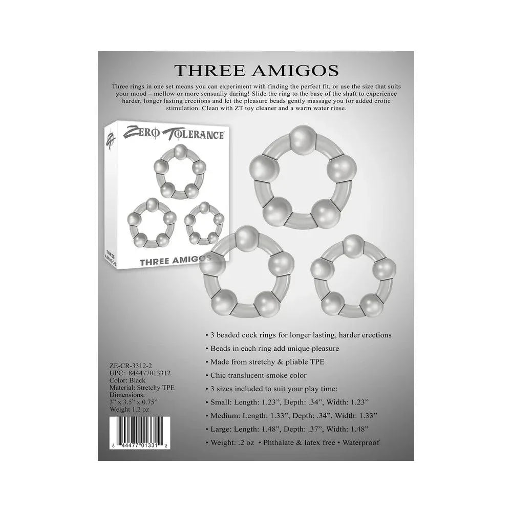 Zero Tolerance Three Amigos 3-Piece Cockring Set - Buy At Luxury Toy X - Free 3-Day Shipping