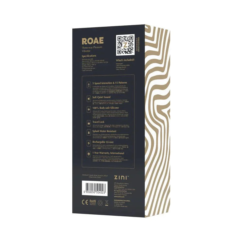 Zini Roae SE Black/Gold Vibrator - Buy At Luxury Toy X - Free 3-Day Shipping