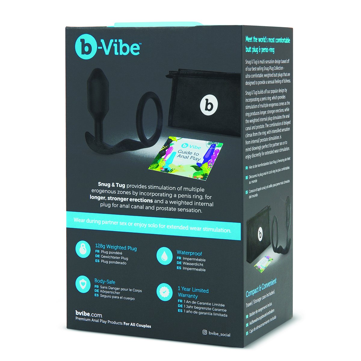 B-Vibe Snug & Tug Ring-Plug - Buy At Luxury Toy X - Free 3-Day Shipping