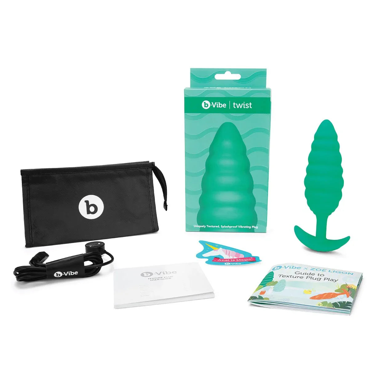 B-Vibe Texture Plug Twist Green Large - Buy At Luxury Toy X - Free 3-Day Shipping