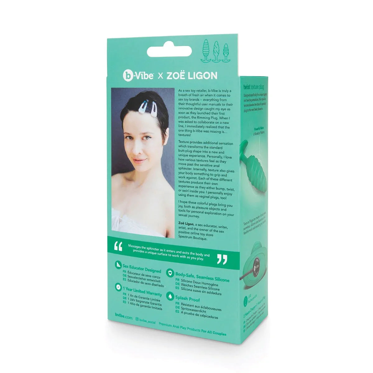 B-Vibe Texture Plug Twist Green Large - Buy At Luxury Toy X - Free 3-Day Shipping